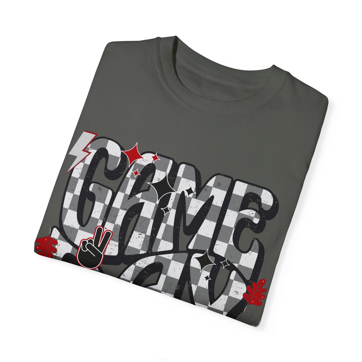 Checkered Game Day Unisex T-shirt Black and Red