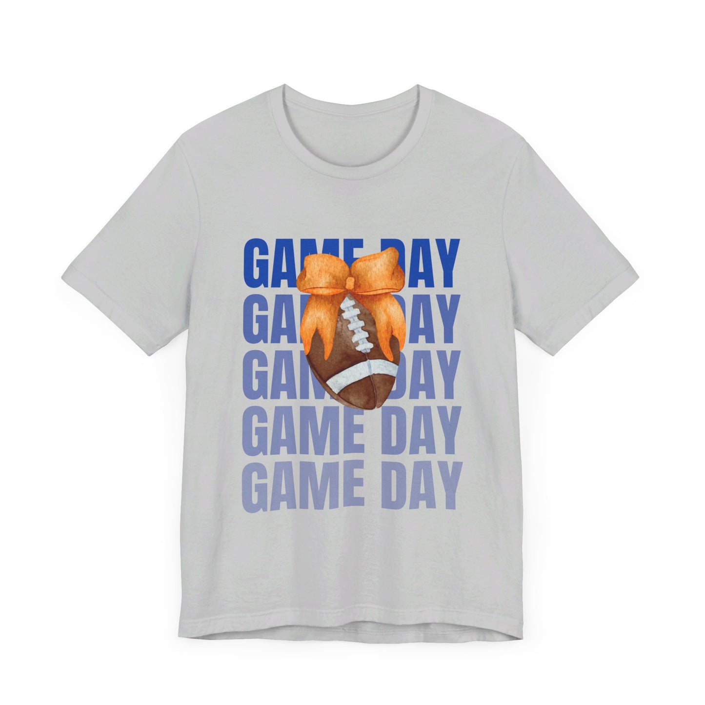 Orange and Blue Fall Game Day Football Bow Unisex Graphic T