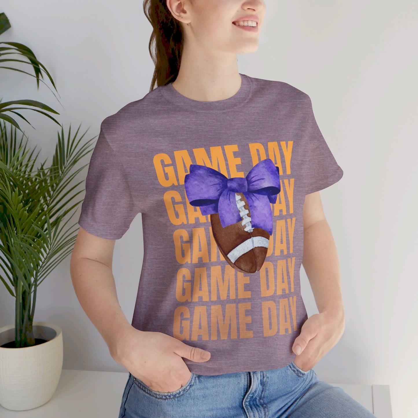 Purple and Gold Unisex Football Themed Fall Game Day Shirt