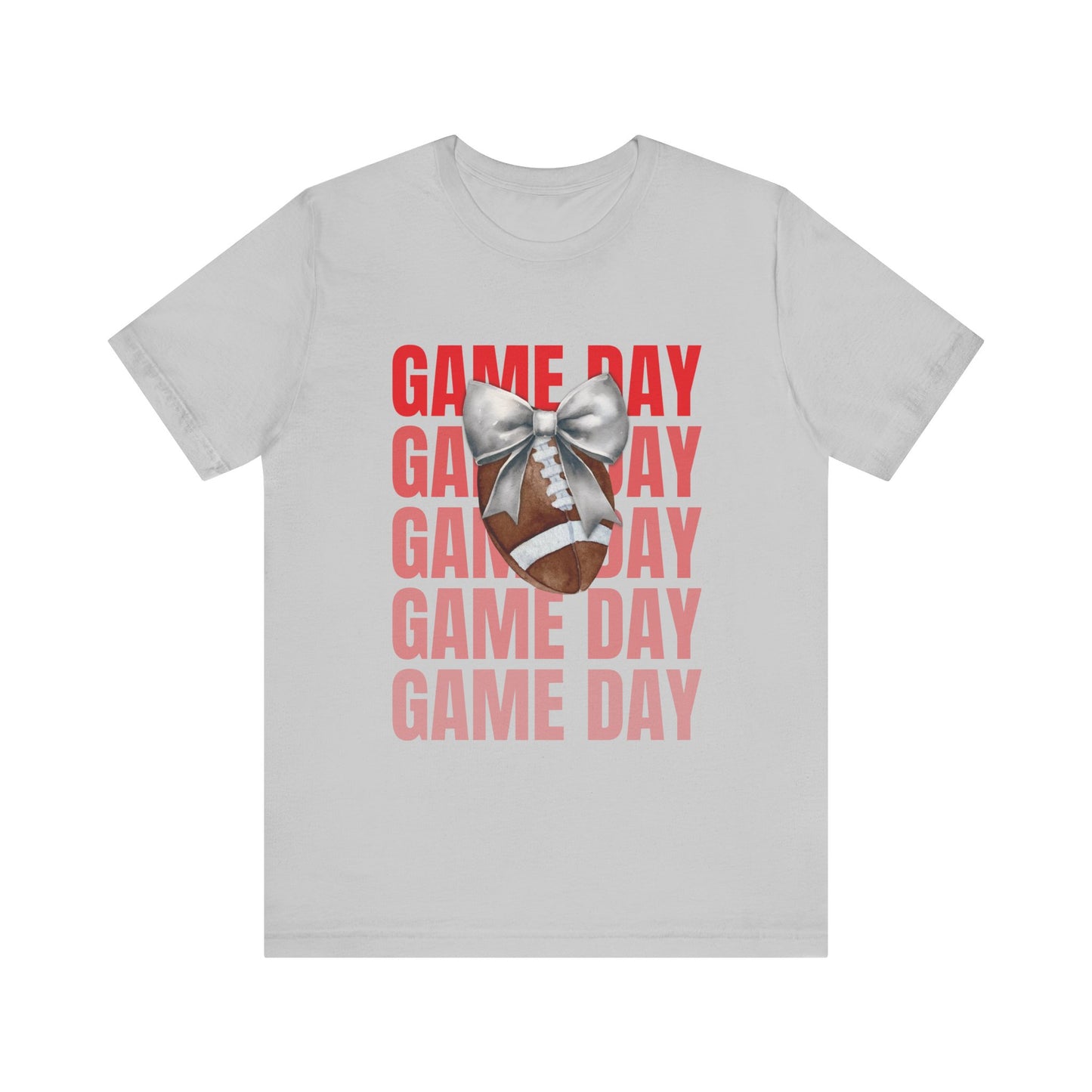 Black and Red Game Day Fall Football and Bow Unisex T-Shirt