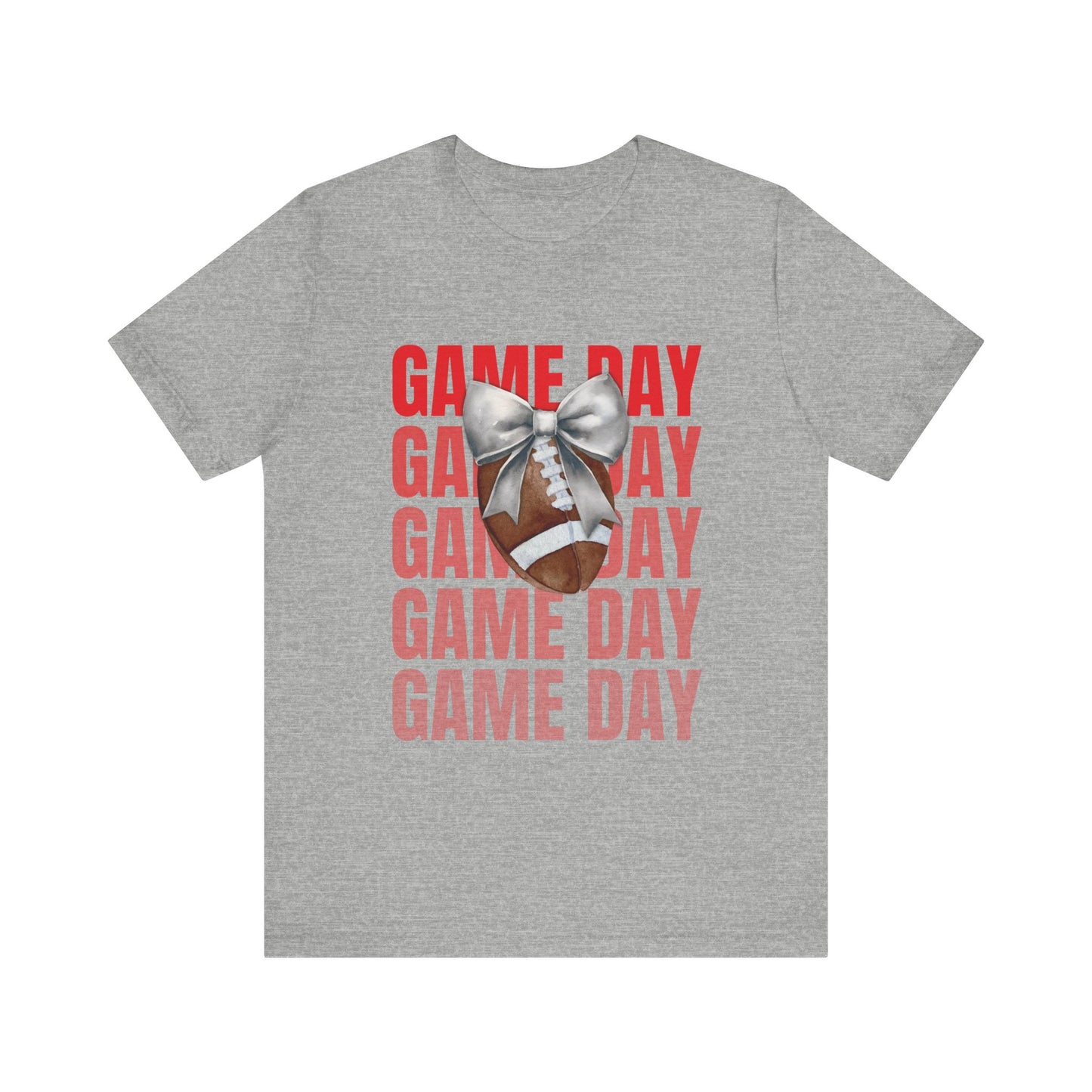 Black and Red Game Day Fall Football and Bow Unisex T-Shirt