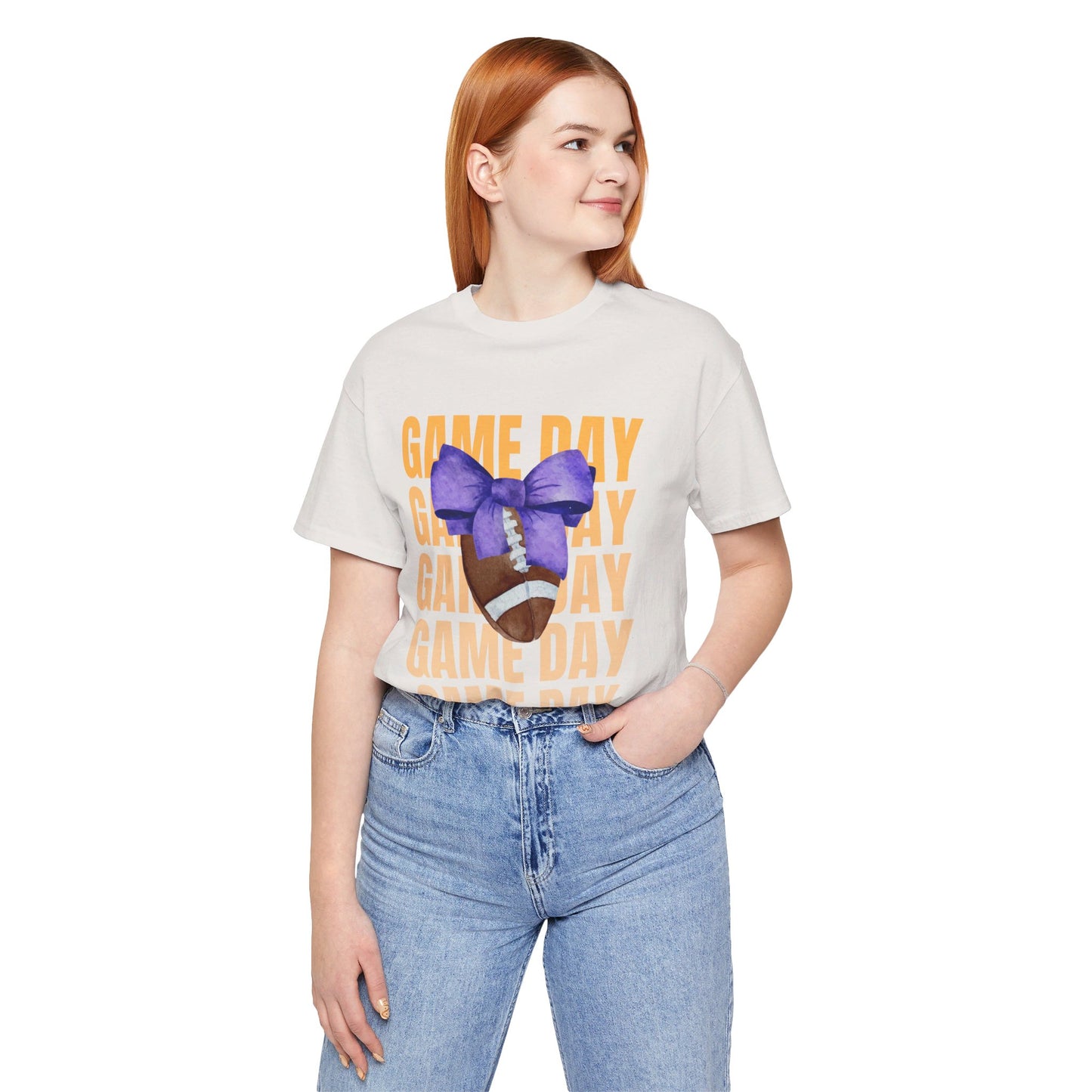 Purple and Gold Unisex Football Themed Fall Game Day Shirt