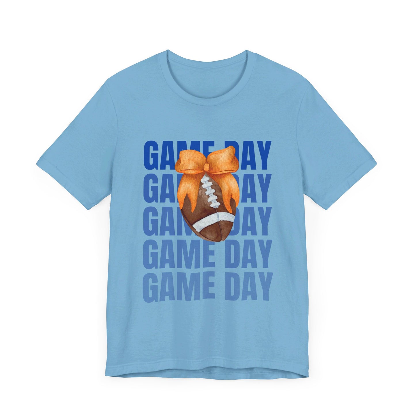 Orange and Blue Fall Game Day Football Bow Unisex Graphic T