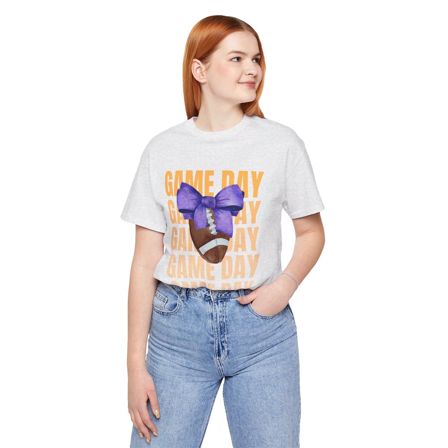 Purple and Gold Unisex Football Themed Fall Game Day Shirt