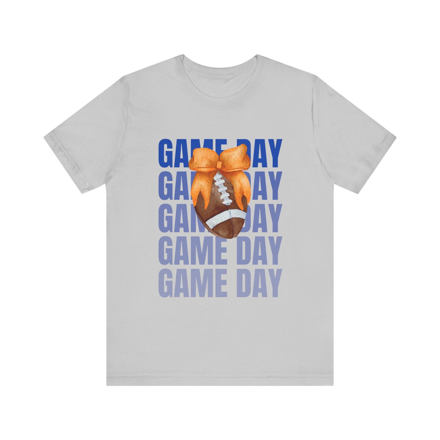 Orange and Blue Fall Game Day Football Bow Unisex Graphic T