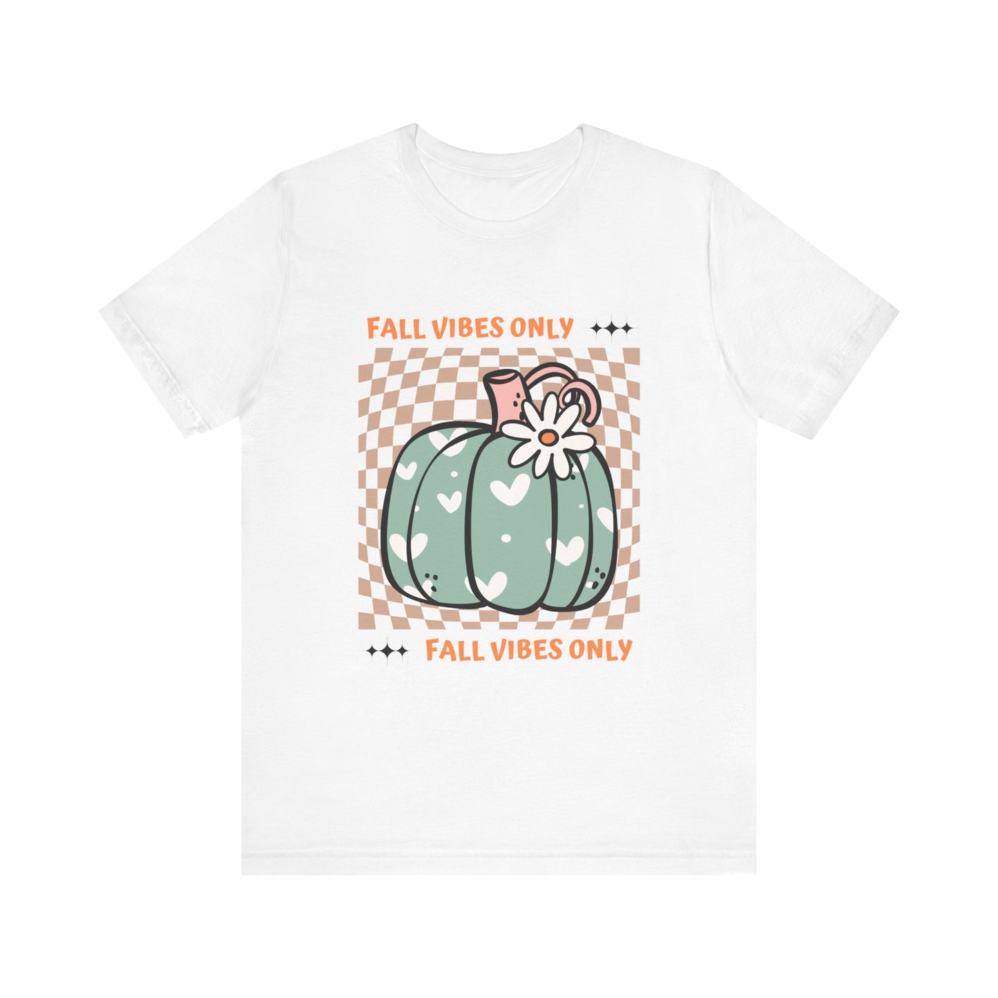 Fall Vibes Only Teal Pumpkin Retro Graphic T-Shirt