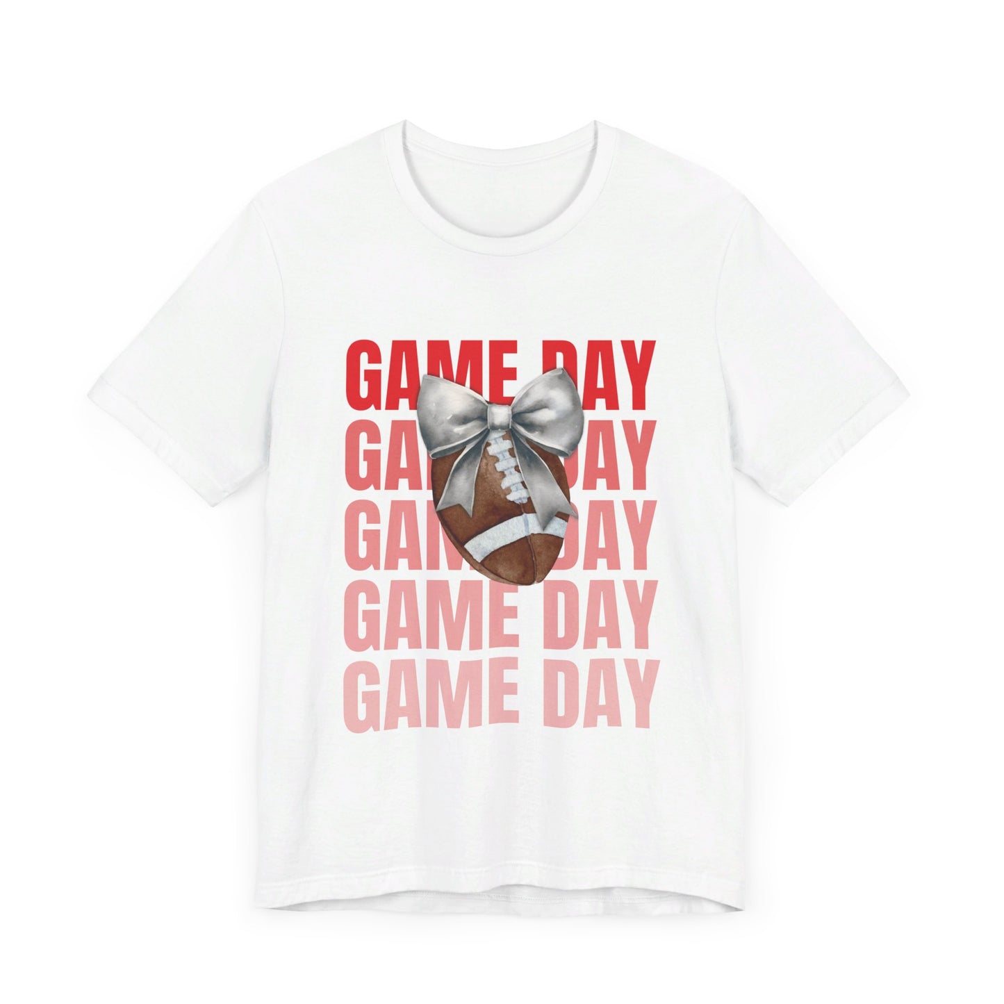 Black and Red Game Day Fall Football and Bow Unisex T-Shirt