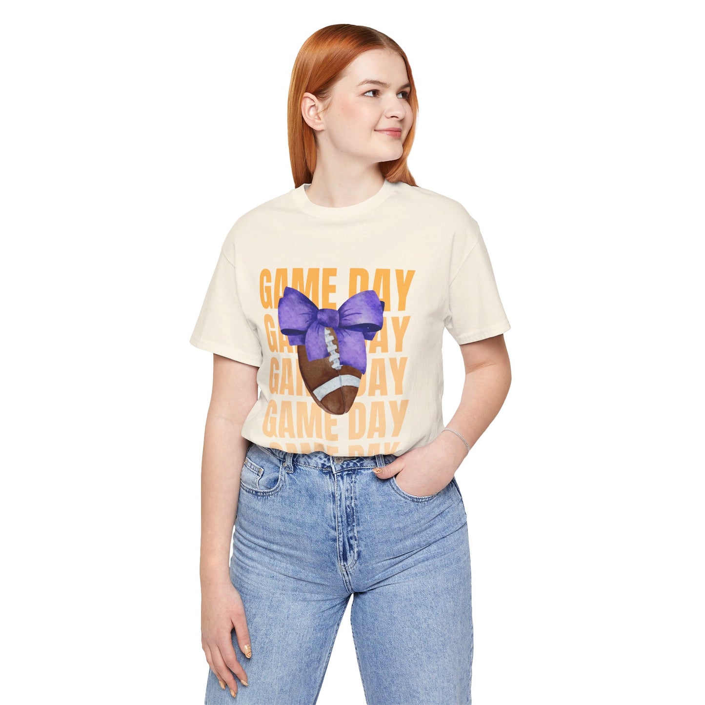 Purple and Gold Unisex Football Themed Fall Game Day Shirt