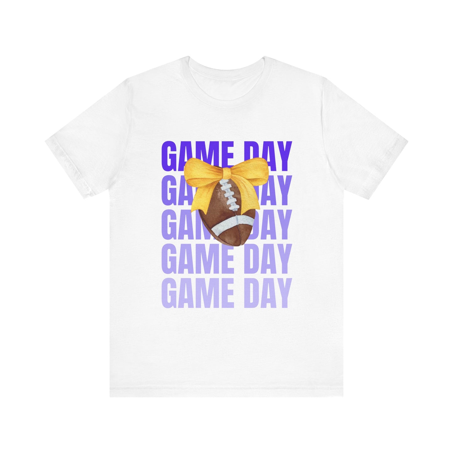Gold and Purple Unisex Football Themed Fall Game Day Shirt