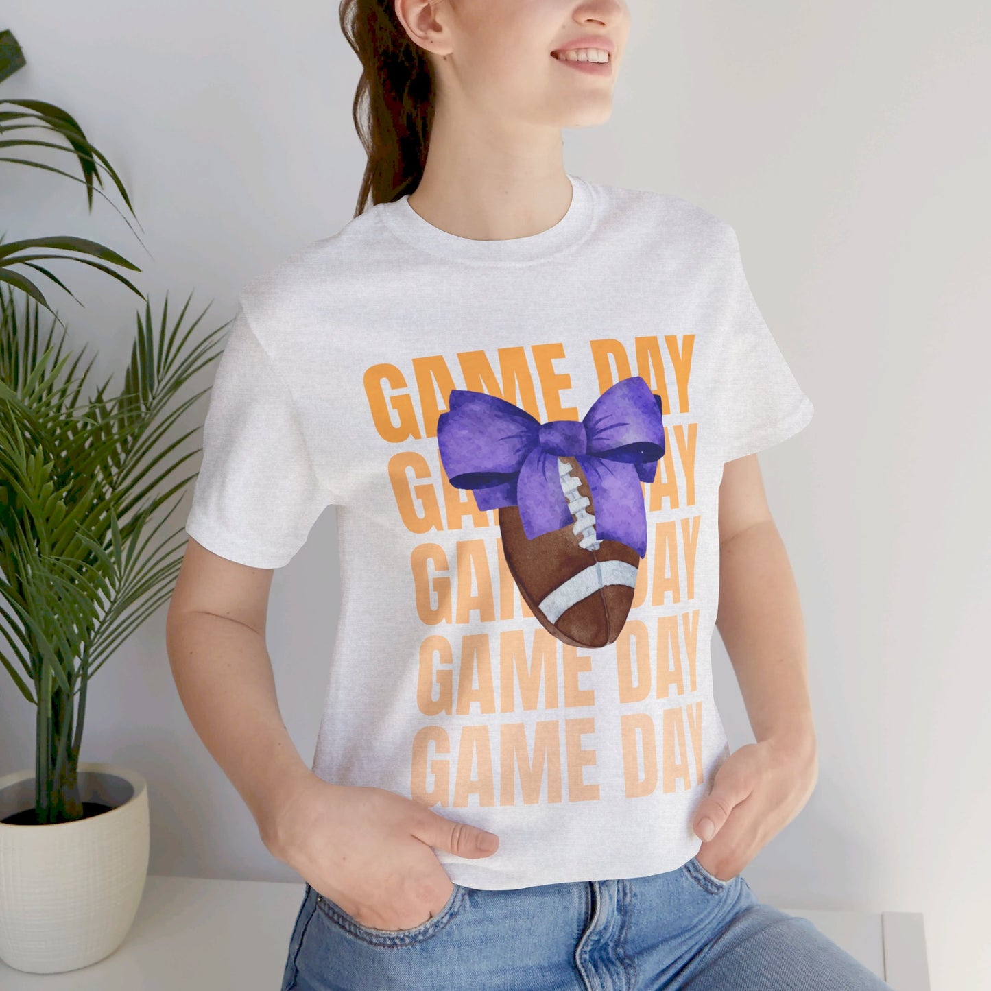 Purple and Gold Unisex Football Themed Fall Game Day Shirt