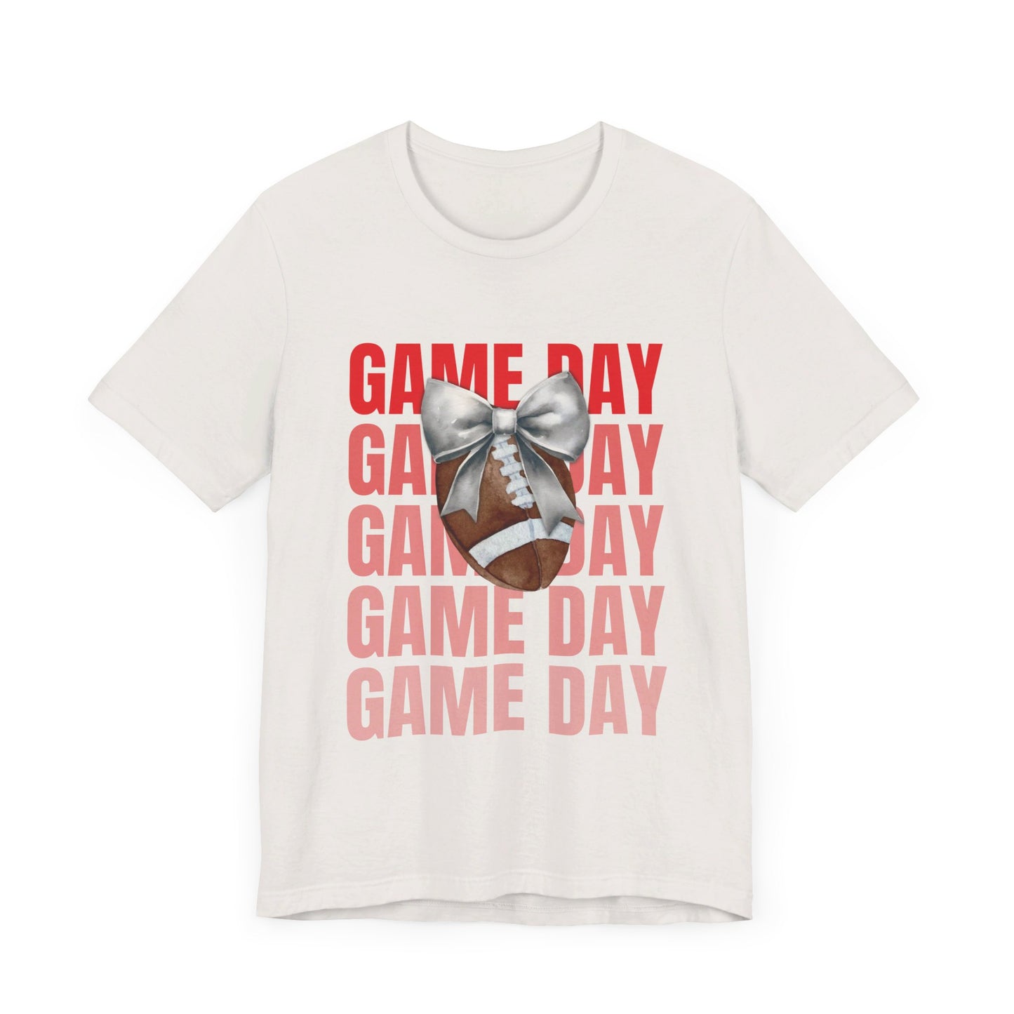 Black and Red Game Day Fall Football and Bow Unisex T-Shirt