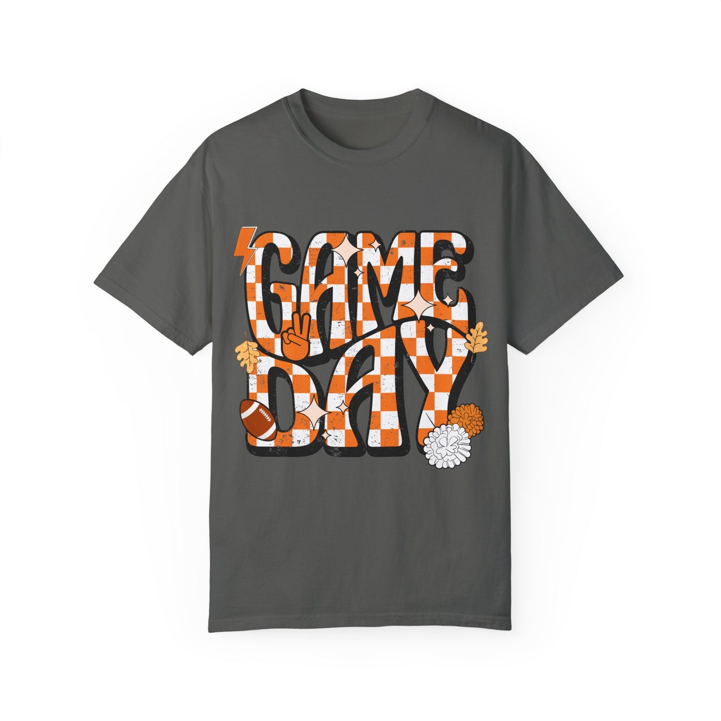 Checkered Game Day Unisex T-shirt Orange and White