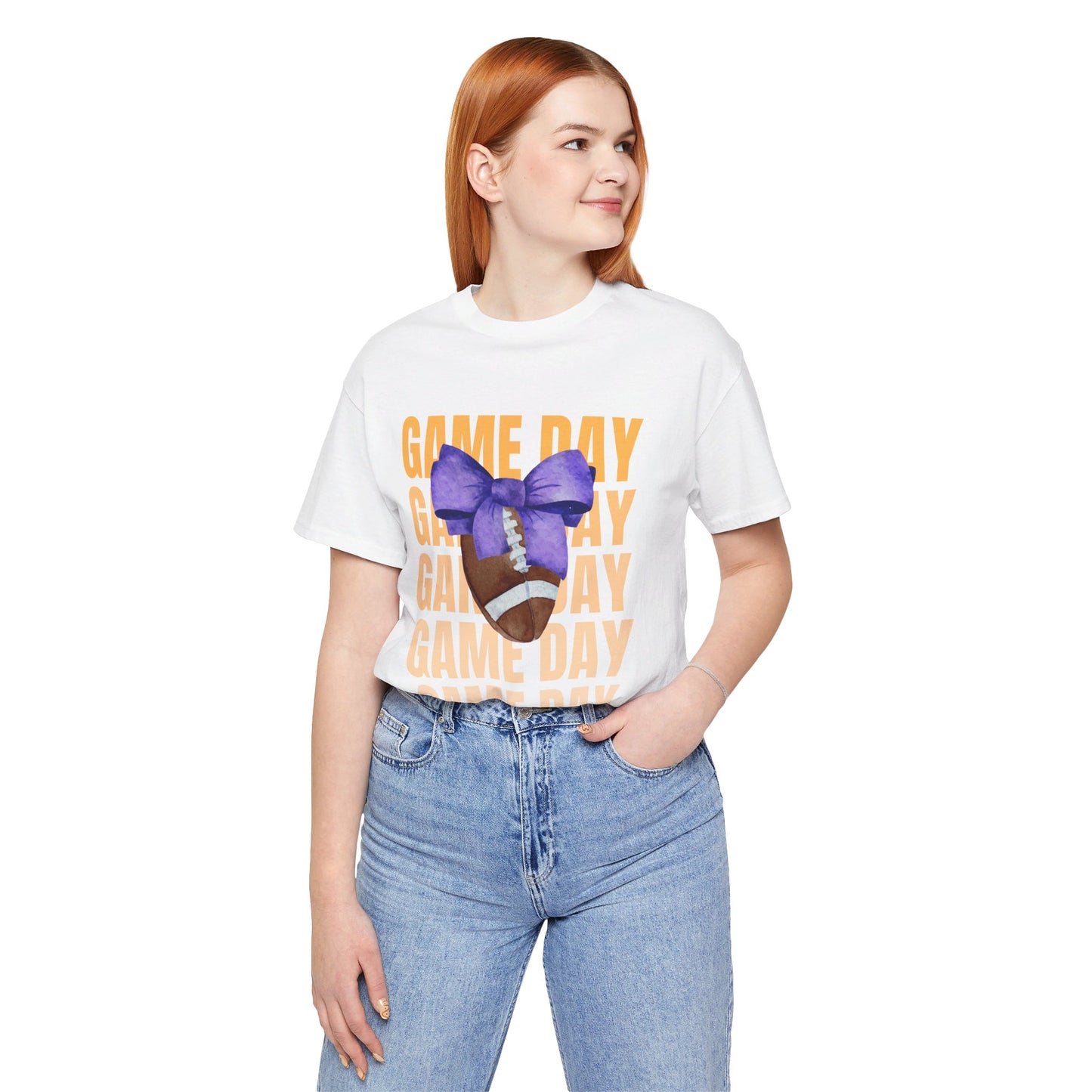 Purple and Gold Unisex Football Themed Fall Game Day Shirt