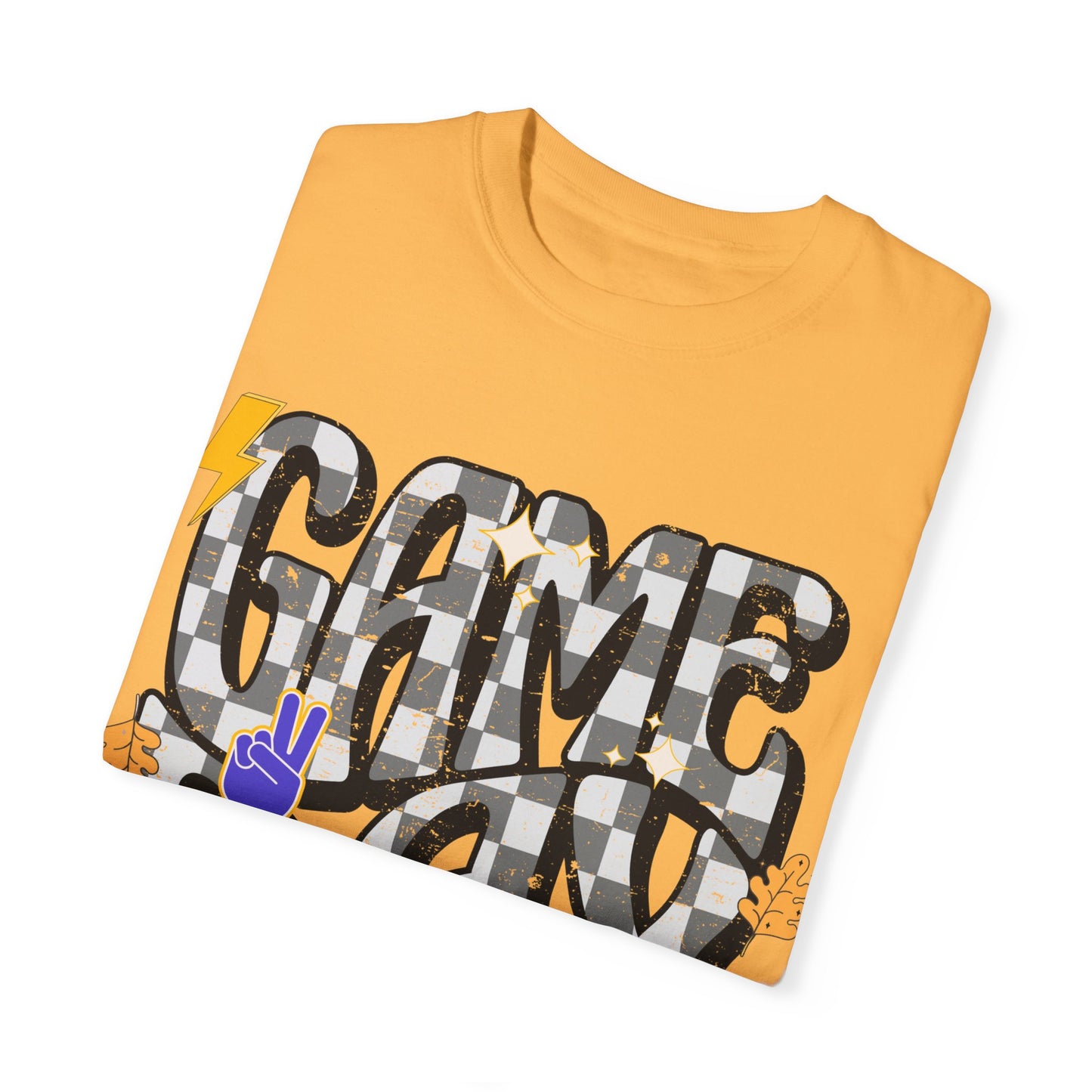 Checkered Game Day Unisex T-shirt Purple and Gold