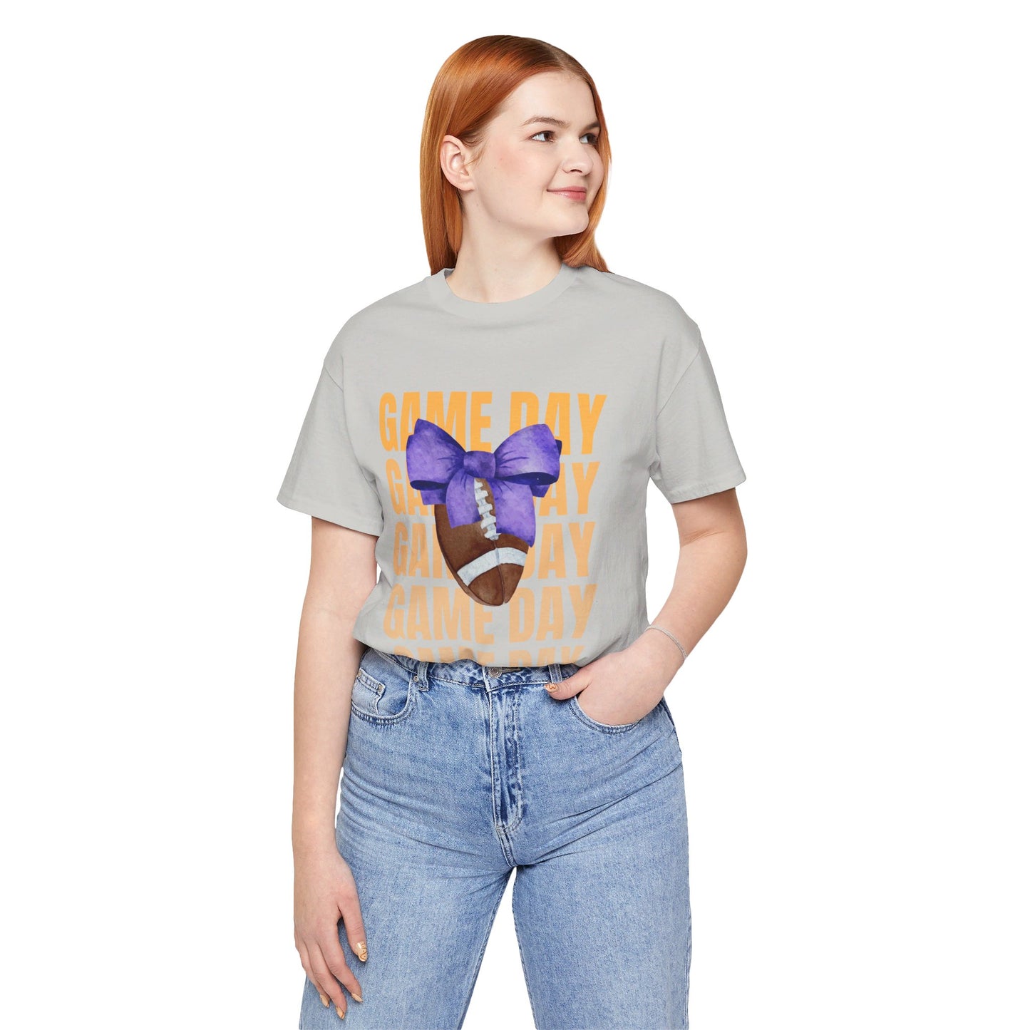 Purple and Gold Unisex Football Themed Fall Game Day Shirt