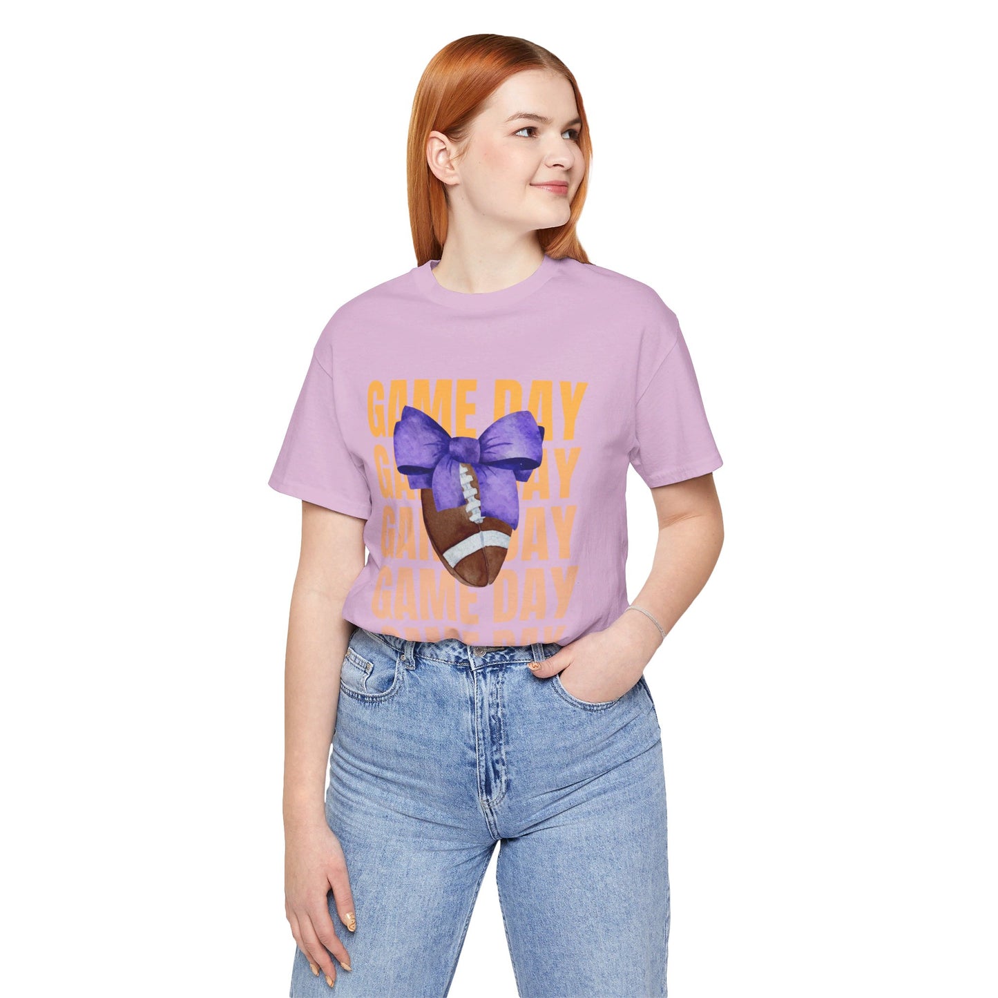 Purple and Gold Unisex Football Themed Fall Game Day Shirt