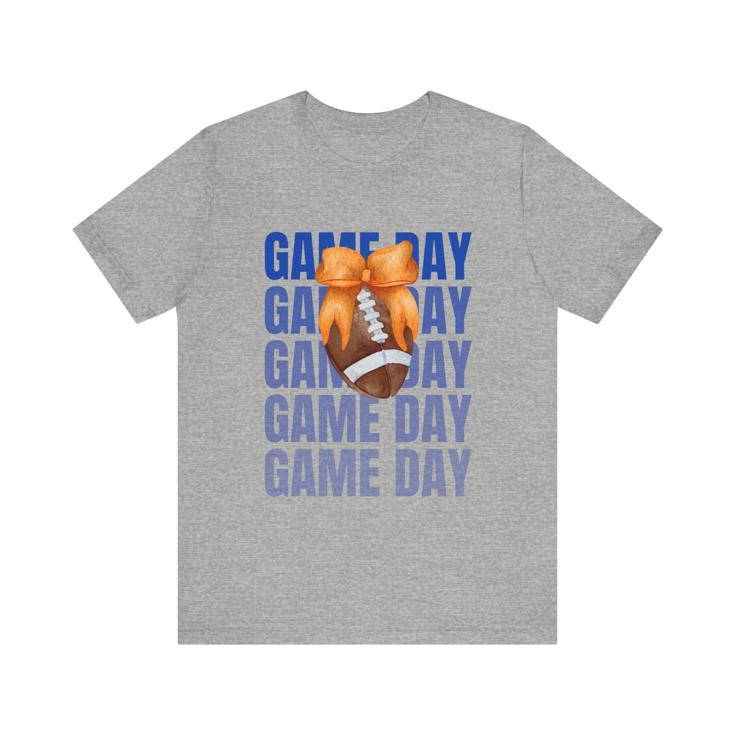 Orange and Blue Fall Game Day Football Bow Unisex Graphic T