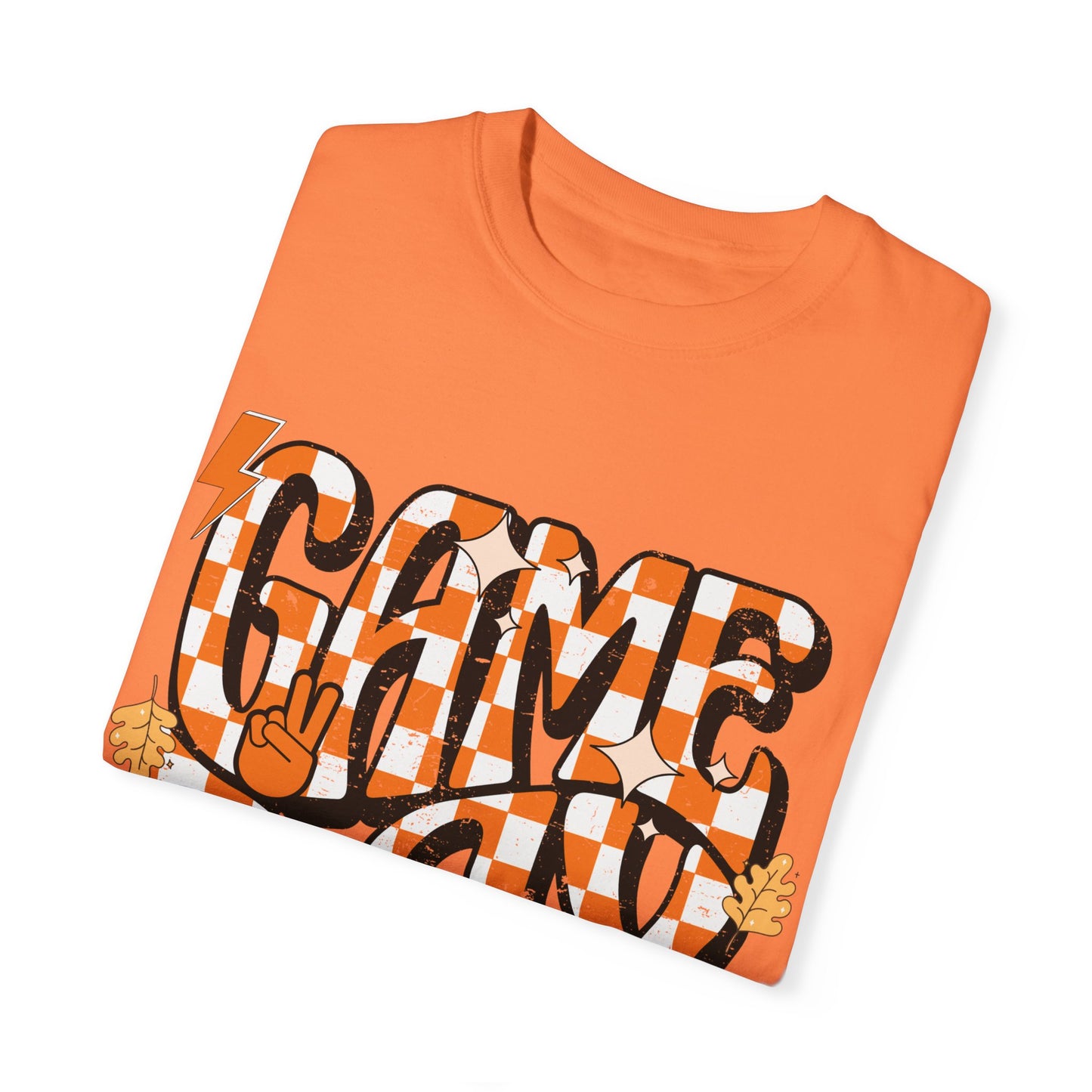 Checkered Game Day Unisex T-shirt Orange and White