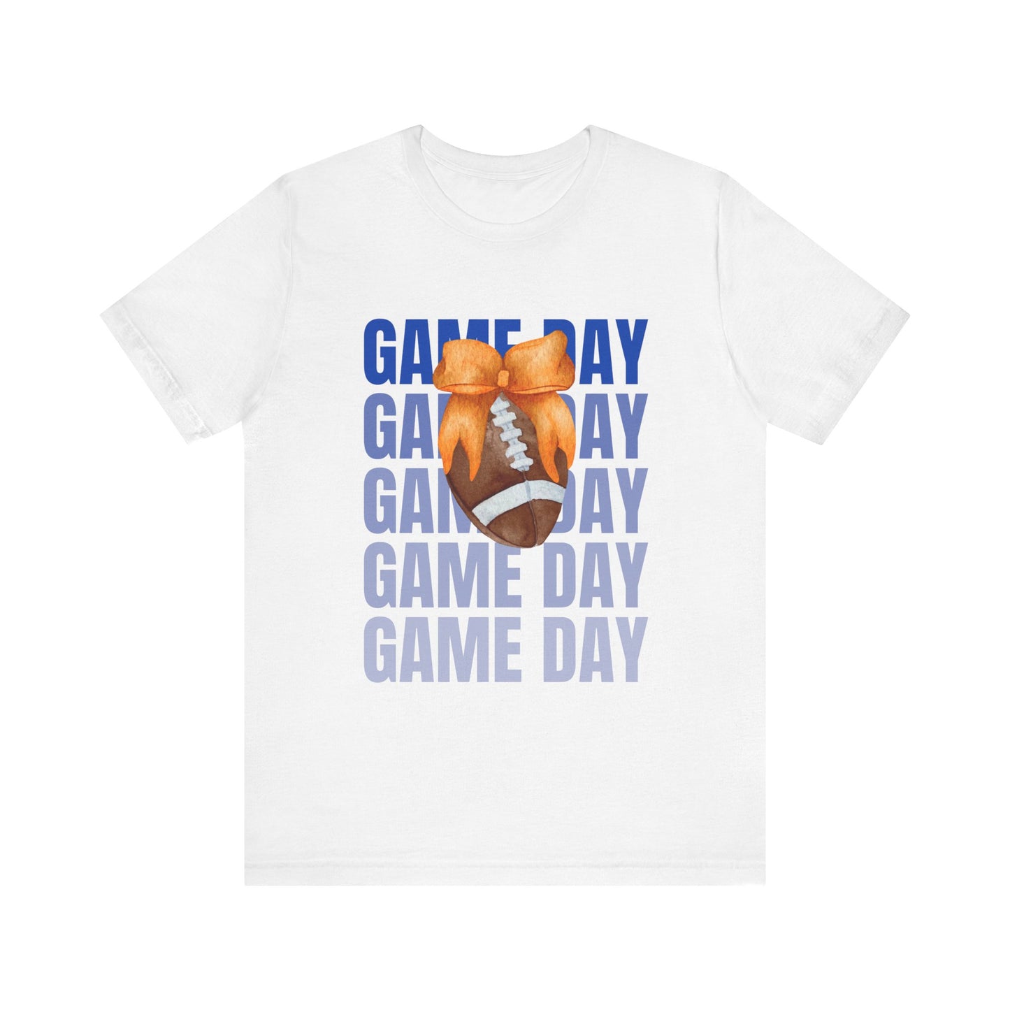 Orange and Blue Fall Game Day Football Bow Unisex Graphic T