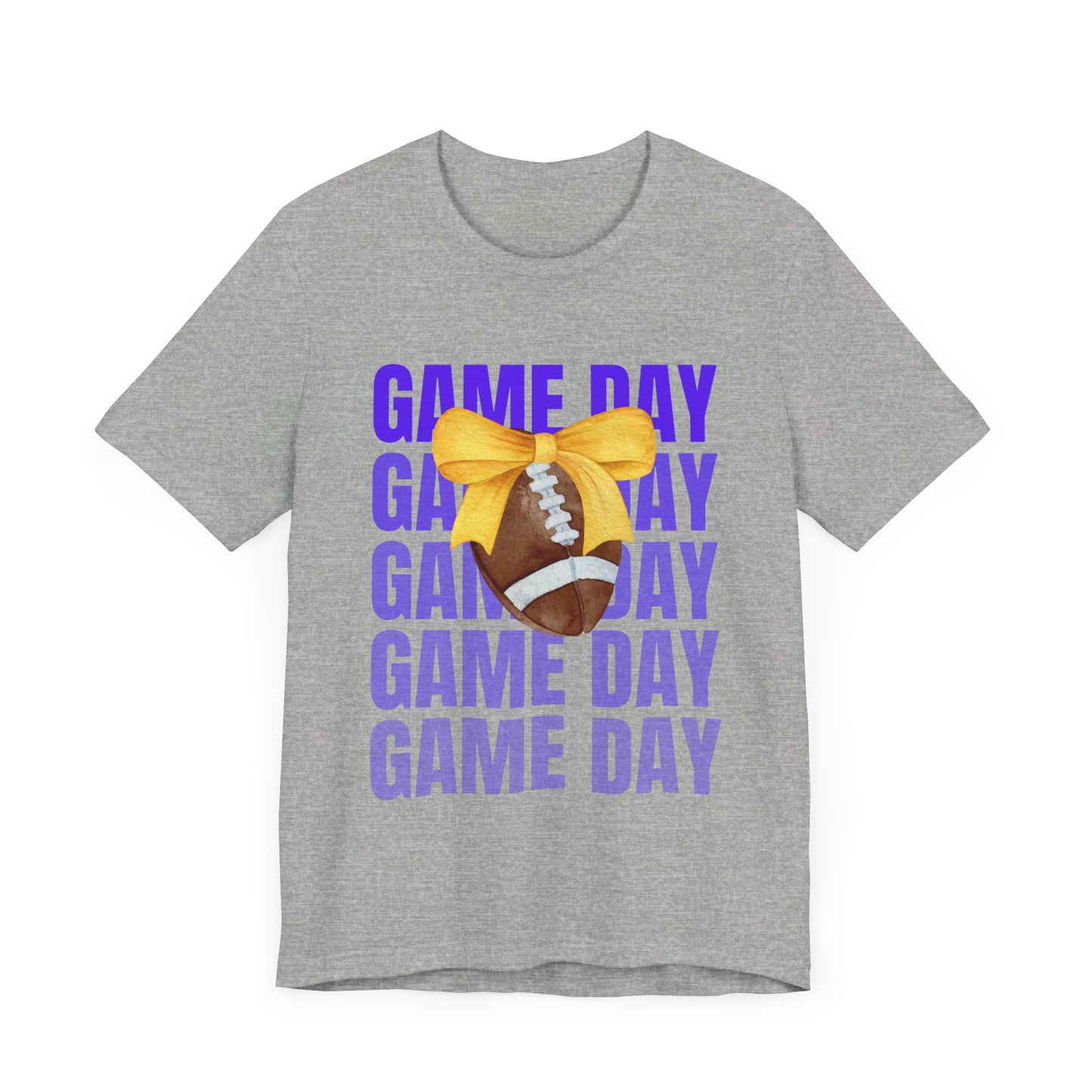 Gold and Purple Unisex Football Themed Fall Game Day Shirt
