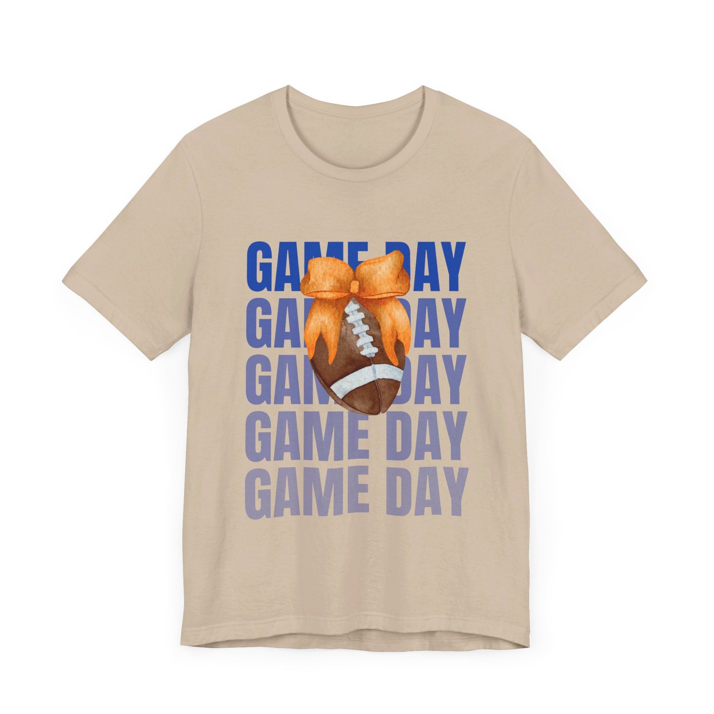 Orange and Blue Fall Game Day Football Bow Unisex Graphic T