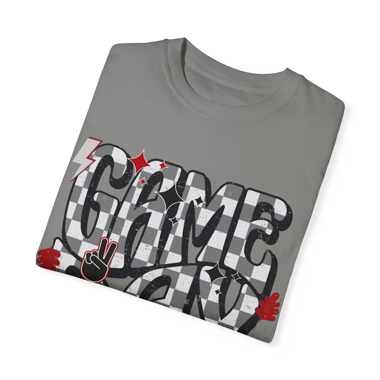 Checkered Game Day Unisex T-shirt Black and Red