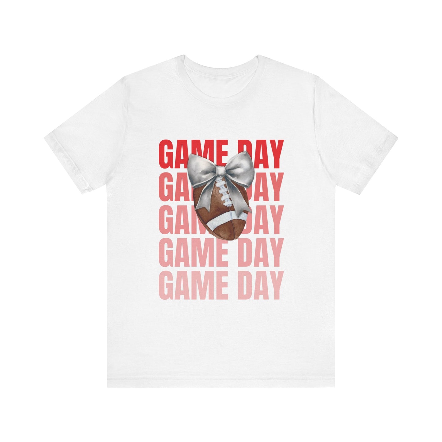 Black and Red Game Day Fall Football and Bow Unisex T-Shirt