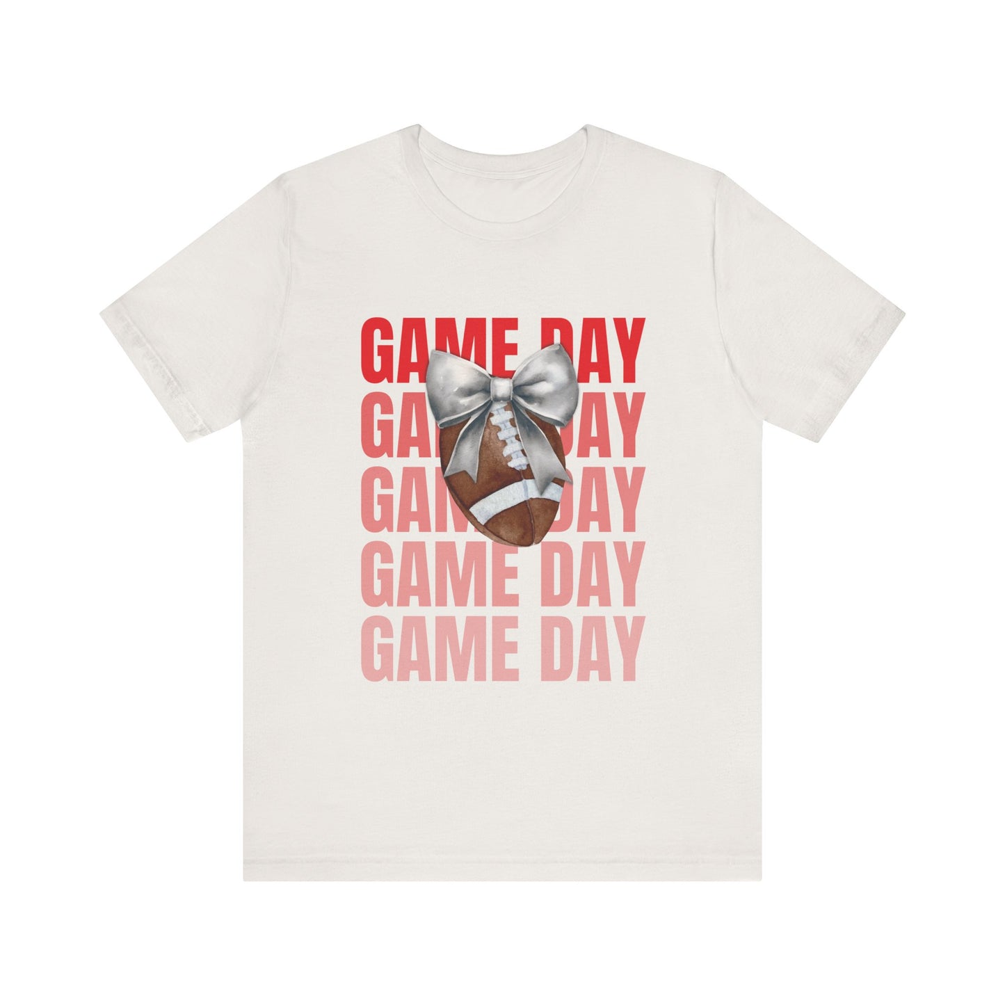 Black and Red Game Day Fall Football and Bow Unisex T-Shirt