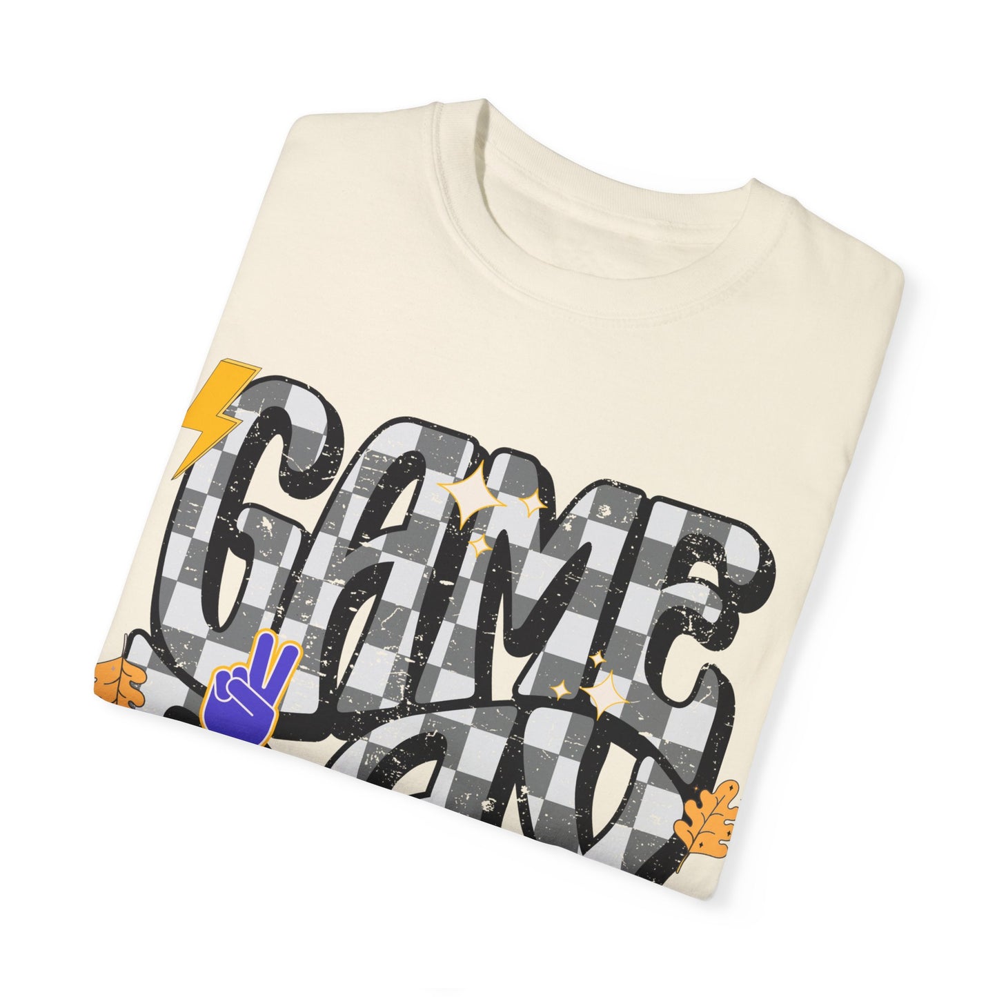 Checkered Game Day Unisex T-shirt Purple and Gold