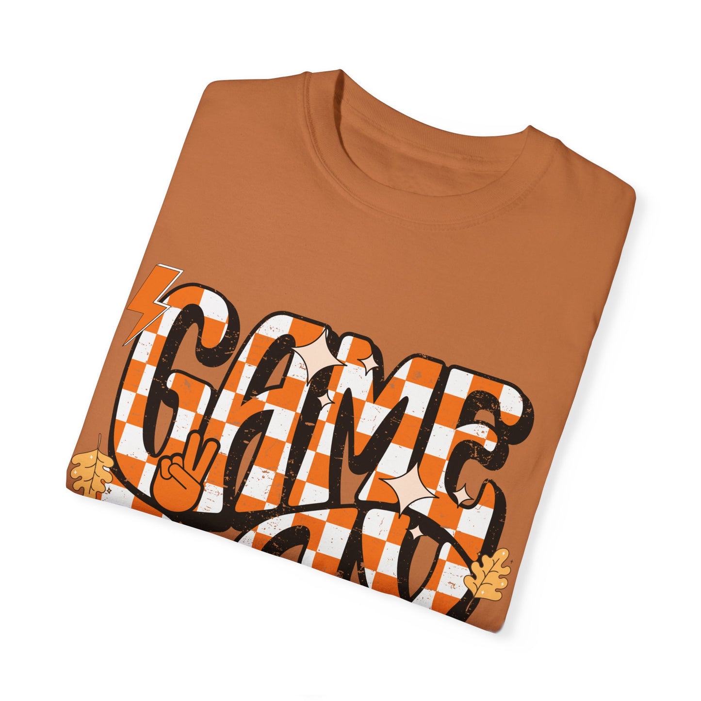 Checkered Game Day Unisex T-shirt Orange and White