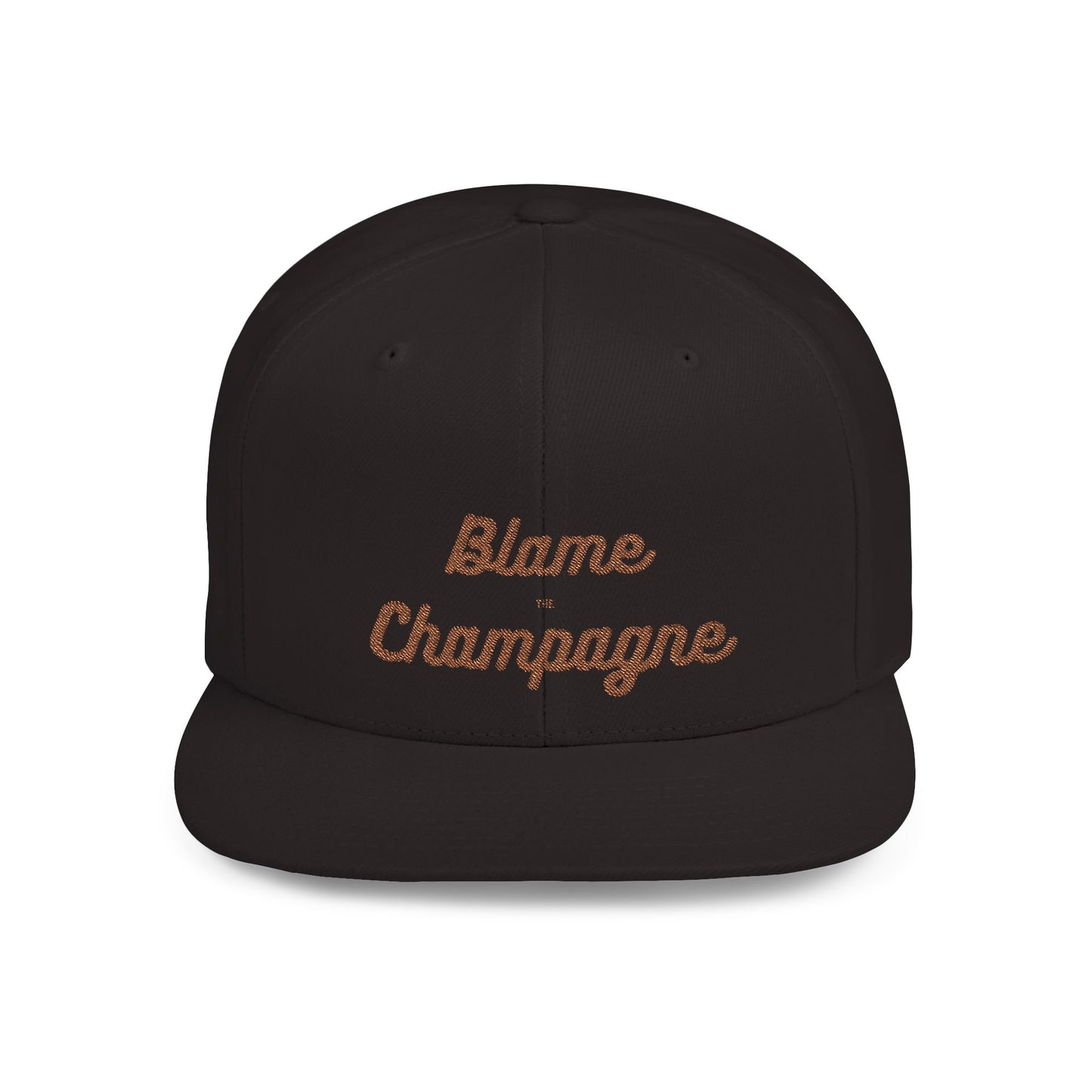 Blame the Champagne Embroidered Snapback Trucker Hat