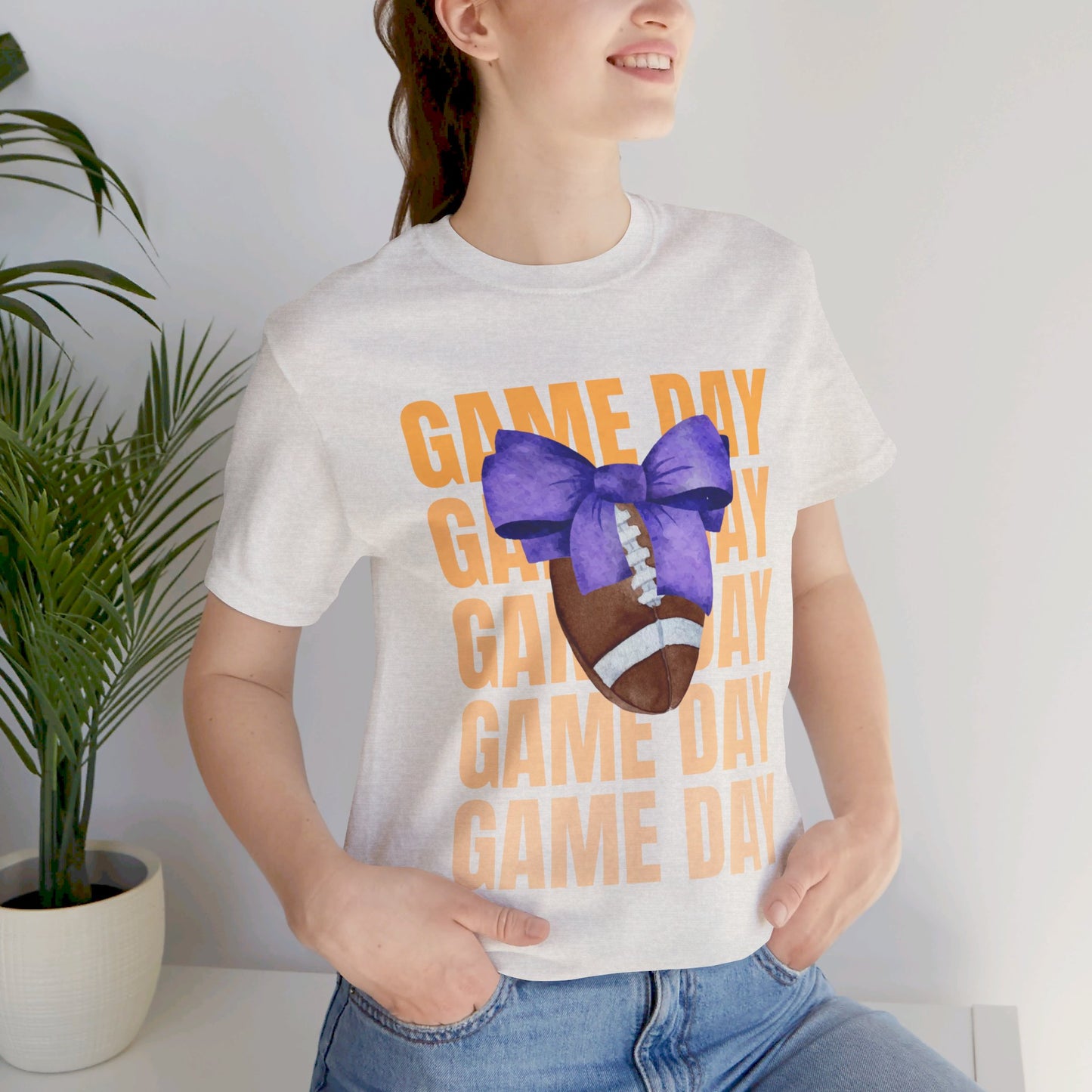 Purple and Gold Unisex Football Themed Fall Game Day Shirt