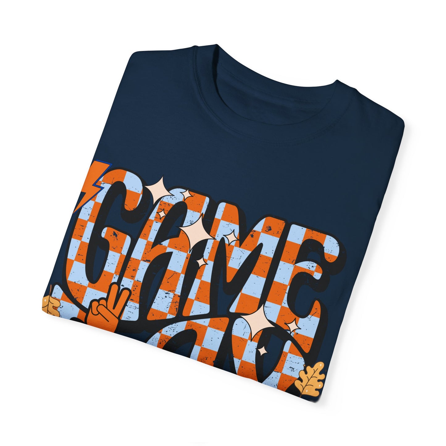 Checkered Game Day Unisex T-shirt Blue and Orange