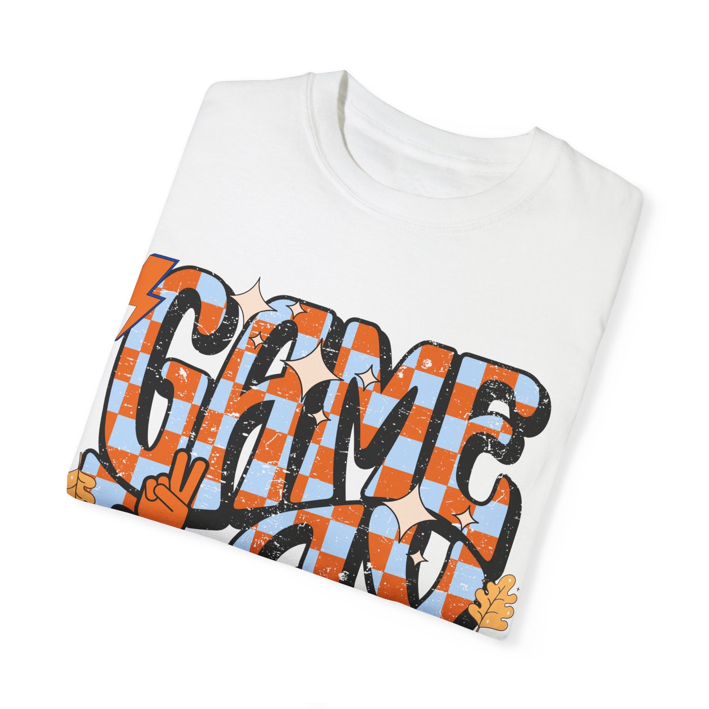 Checkered Game Day Unisex T-shirt Blue and Orange