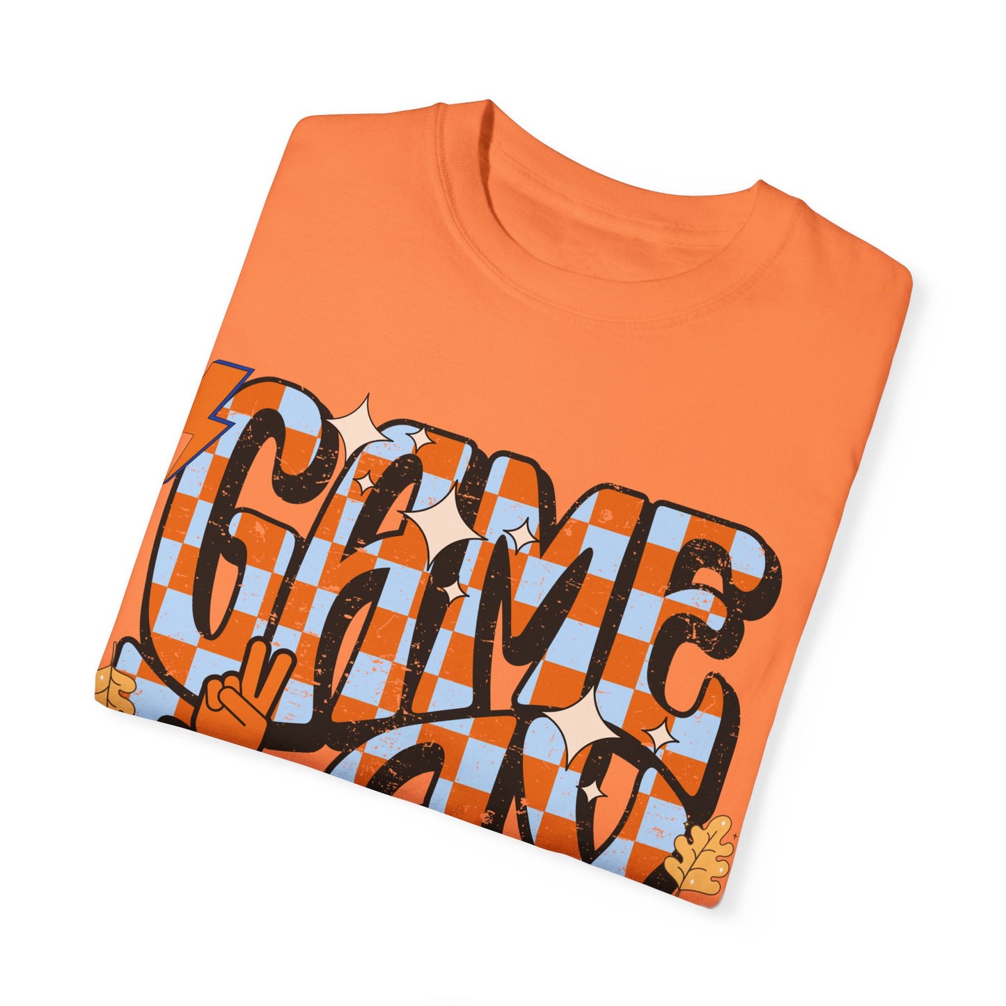 Checkered Game Day Unisex T-shirt Blue and Orange