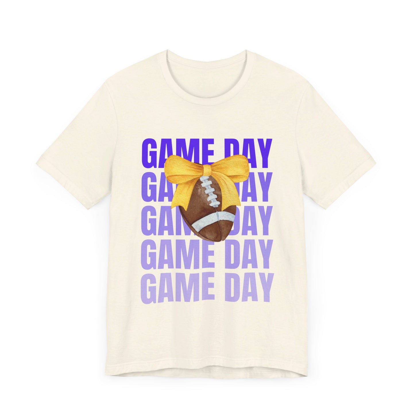 Gold and Purple Unisex Football Themed Fall Game Day Shirt