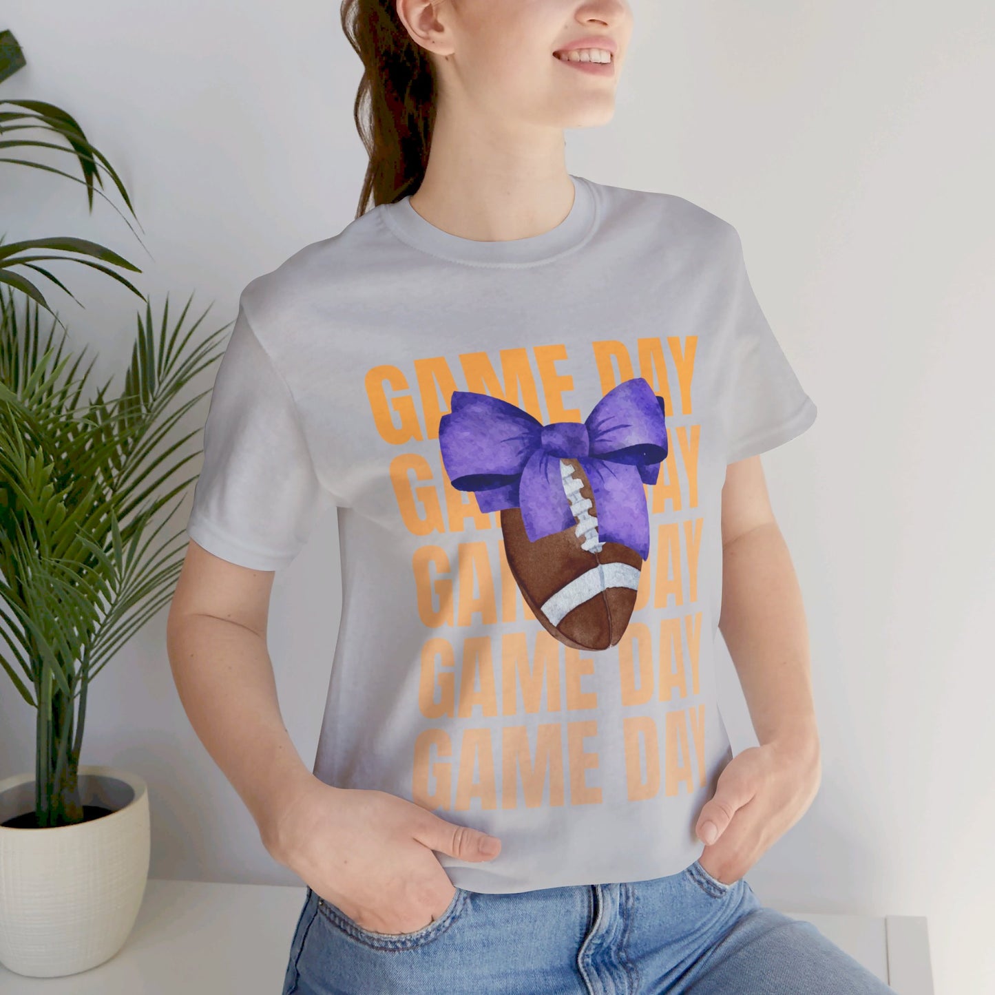 Purple and Gold Unisex Football Themed Fall Game Day Shirt