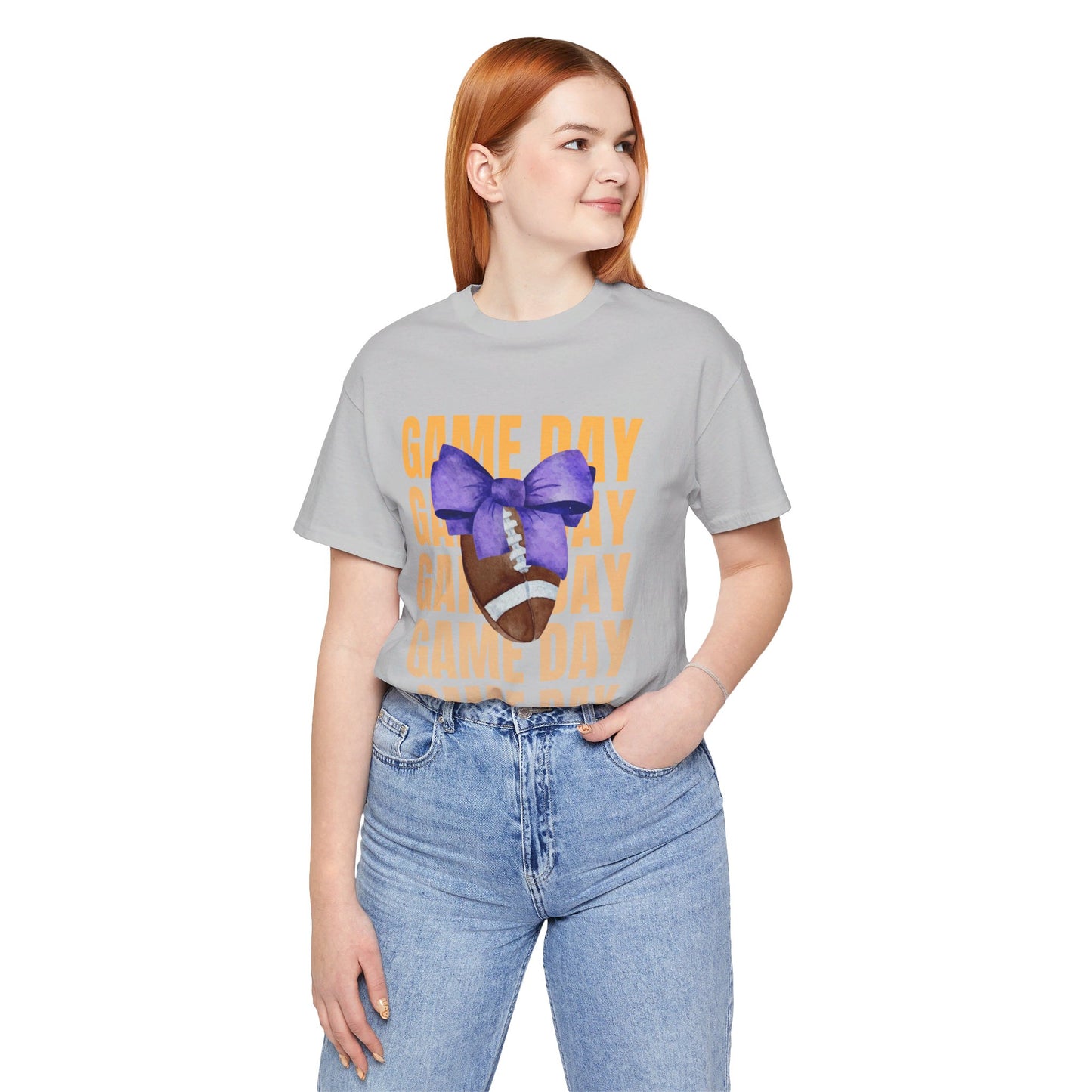 Purple and Gold Unisex Football Themed Fall Game Day Shirt