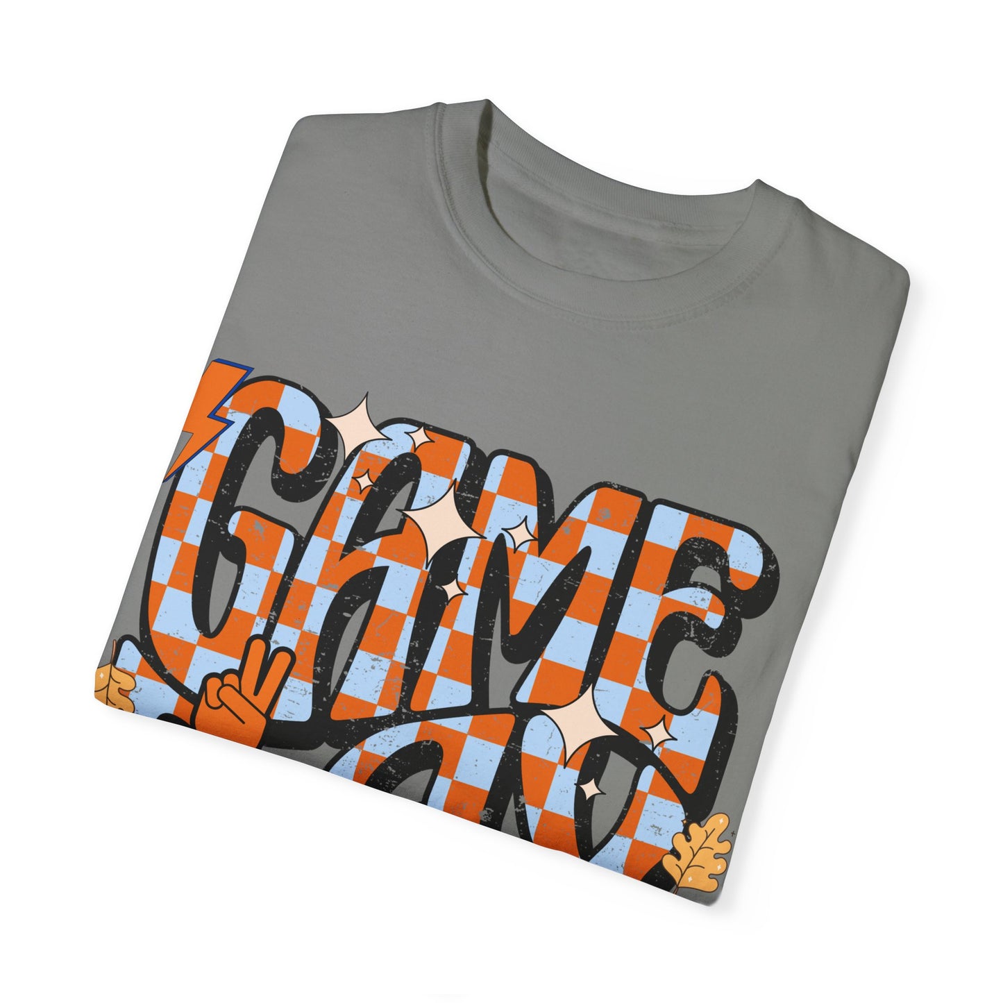 Checkered Game Day Unisex T-shirt Blue and Orange