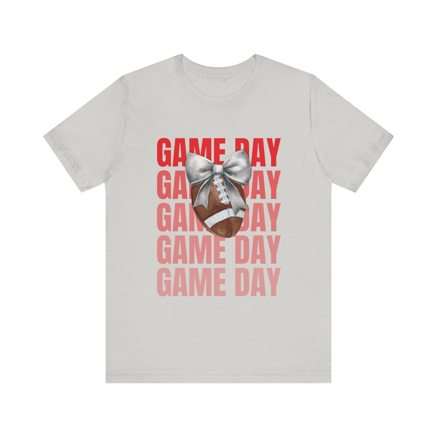 Black and Red Game Day Fall Football and Bow Unisex T-Shirt