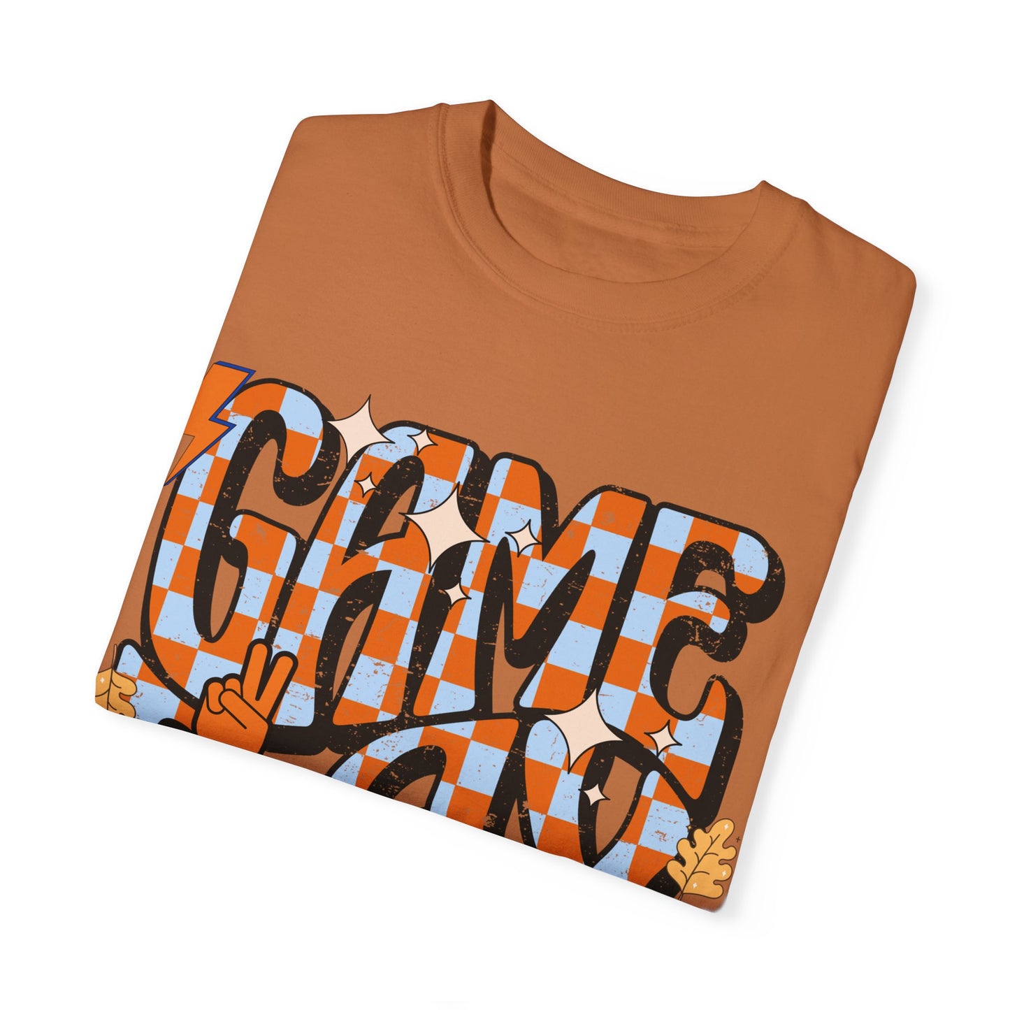 Checkered Game Day Unisex T-shirt Blue and Orange