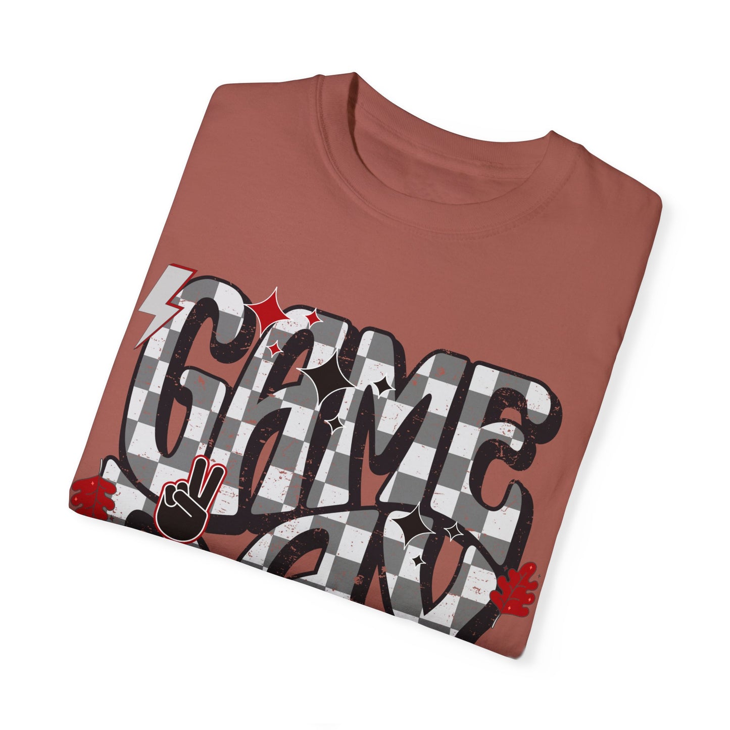Checkered Game Day Unisex T-shirt Black and Red