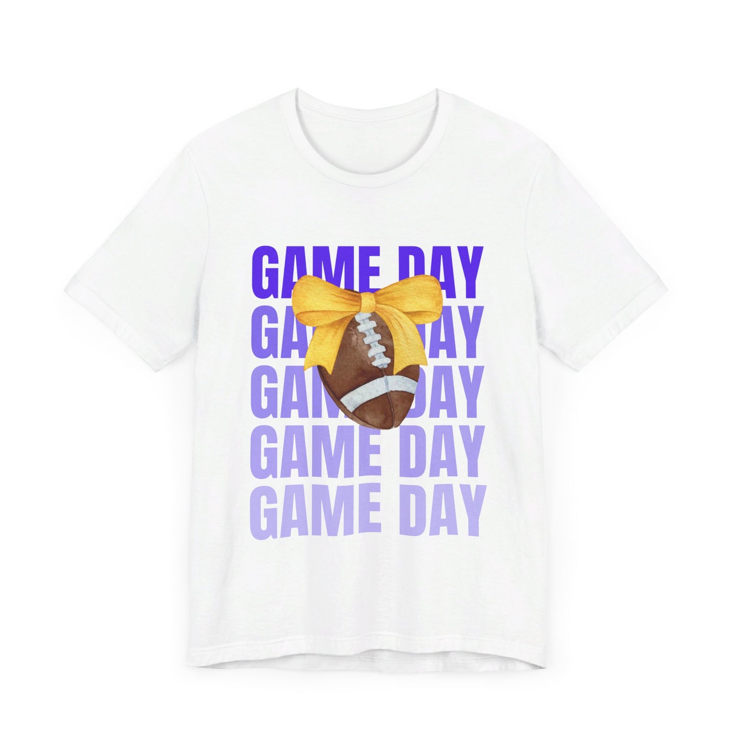 Gold and Purple Unisex Football Themed Fall Game Day Shirt
