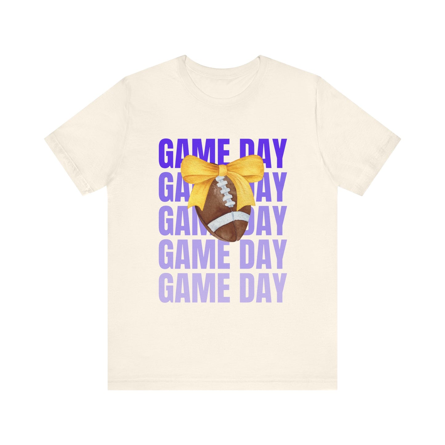 Gold and Purple Unisex Football Themed Fall Game Day Shirt