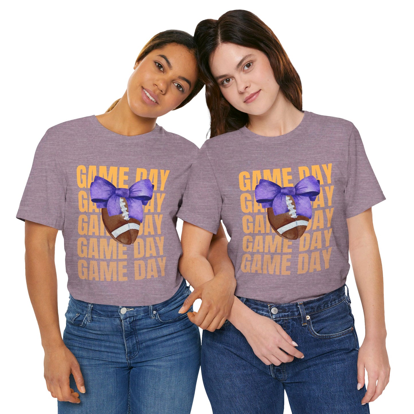 Purple and Gold Unisex Football Themed Fall Game Day Shirt