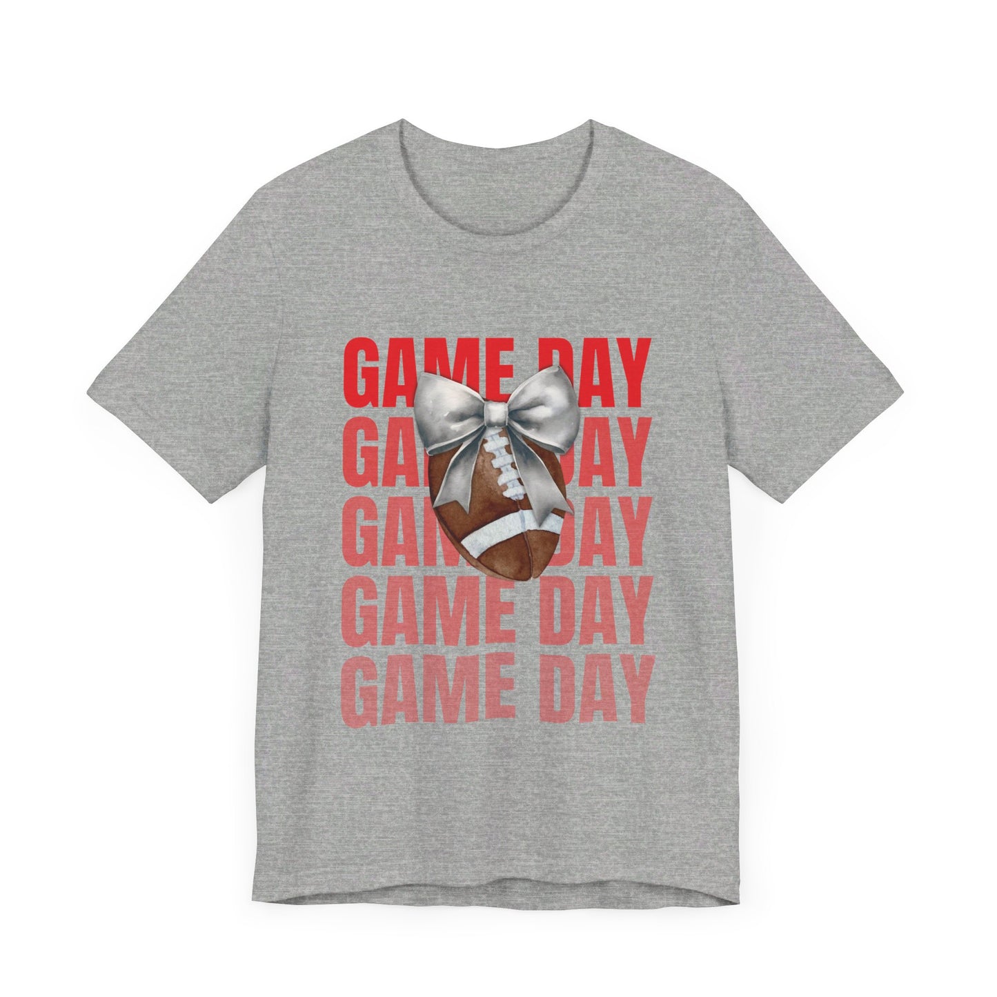 Black and Red Game Day Fall Football and Bow Unisex T-Shirt