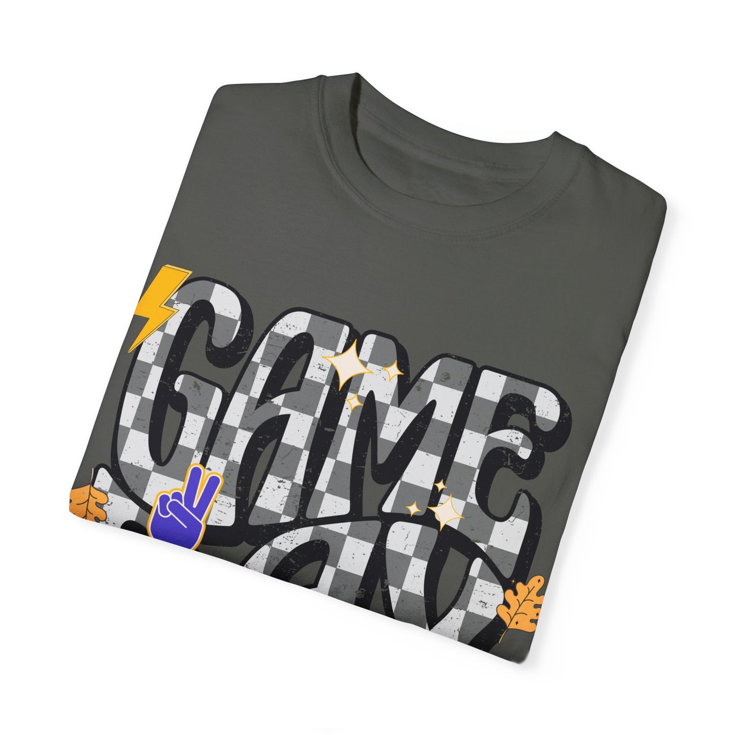 Checkered Game Day Unisex T-shirt Purple and Gold
