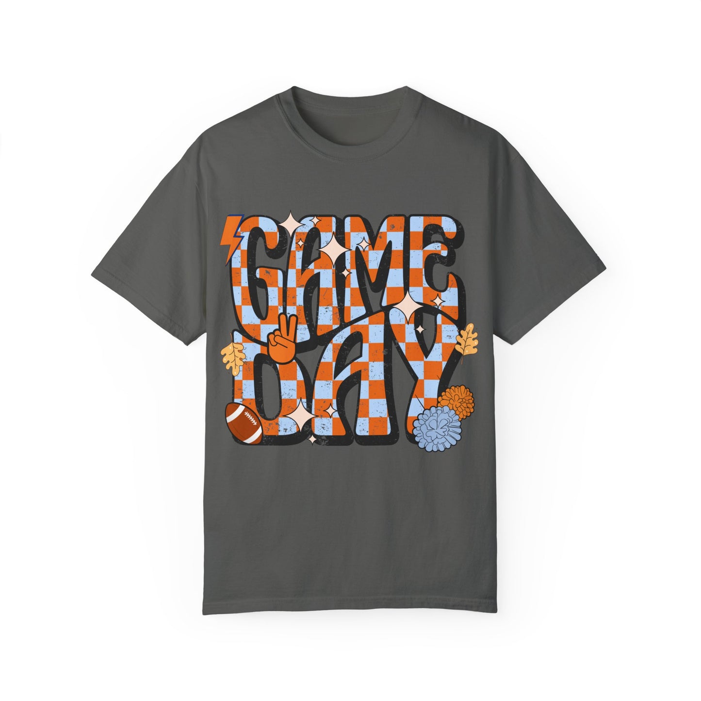 Checkered Game Day Unisex T-shirt Blue and Orange