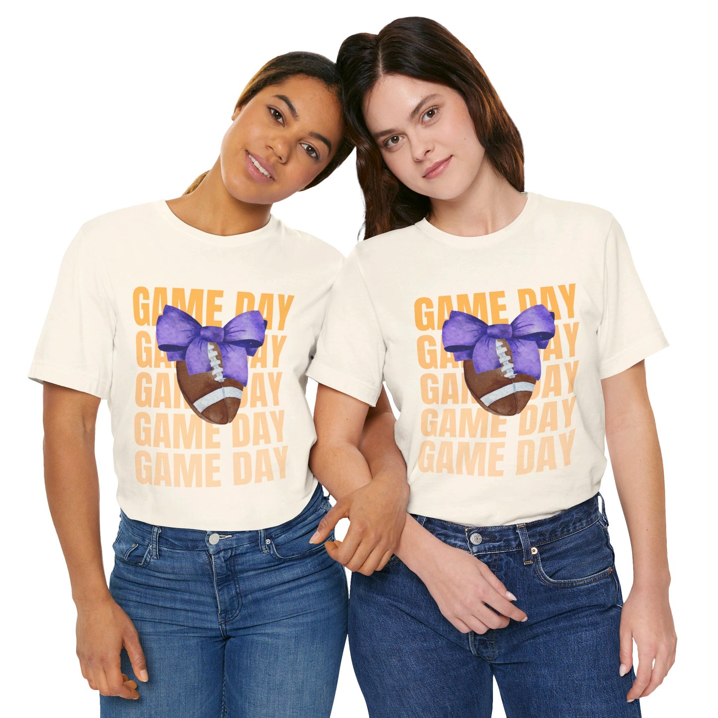 Purple and Gold Unisex Football Themed Fall Game Day Shirt