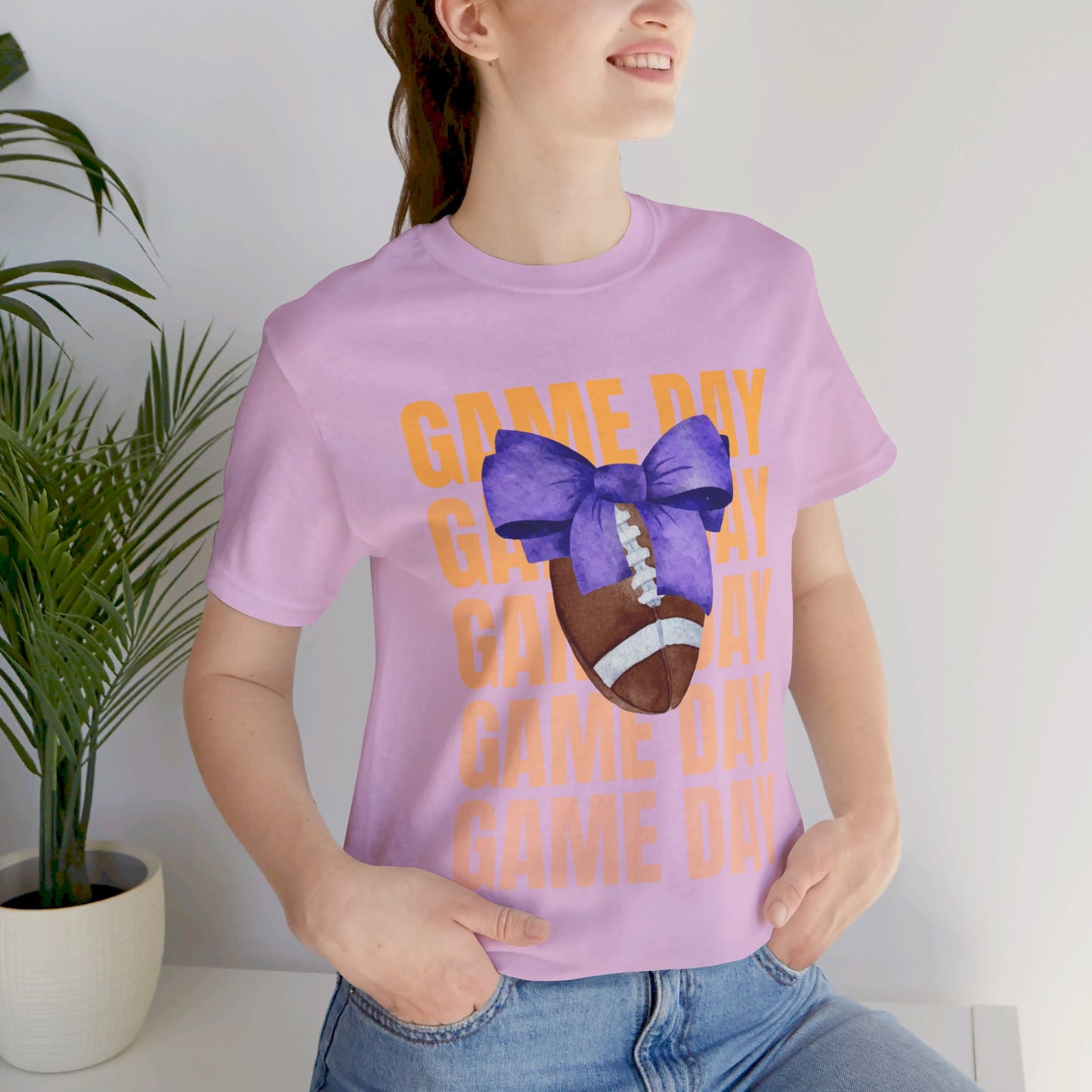 Purple and Gold Unisex Football Themed Fall Game Day Shirt